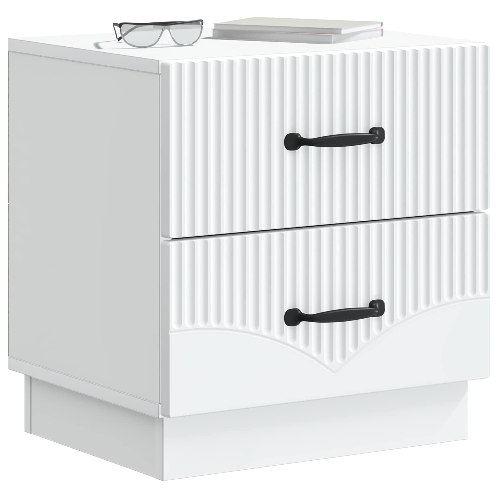 vidaXL Nachtkastje met lade 2 pcs Wit 43 x 34,5 x 44,5 cm Bewerkt hout