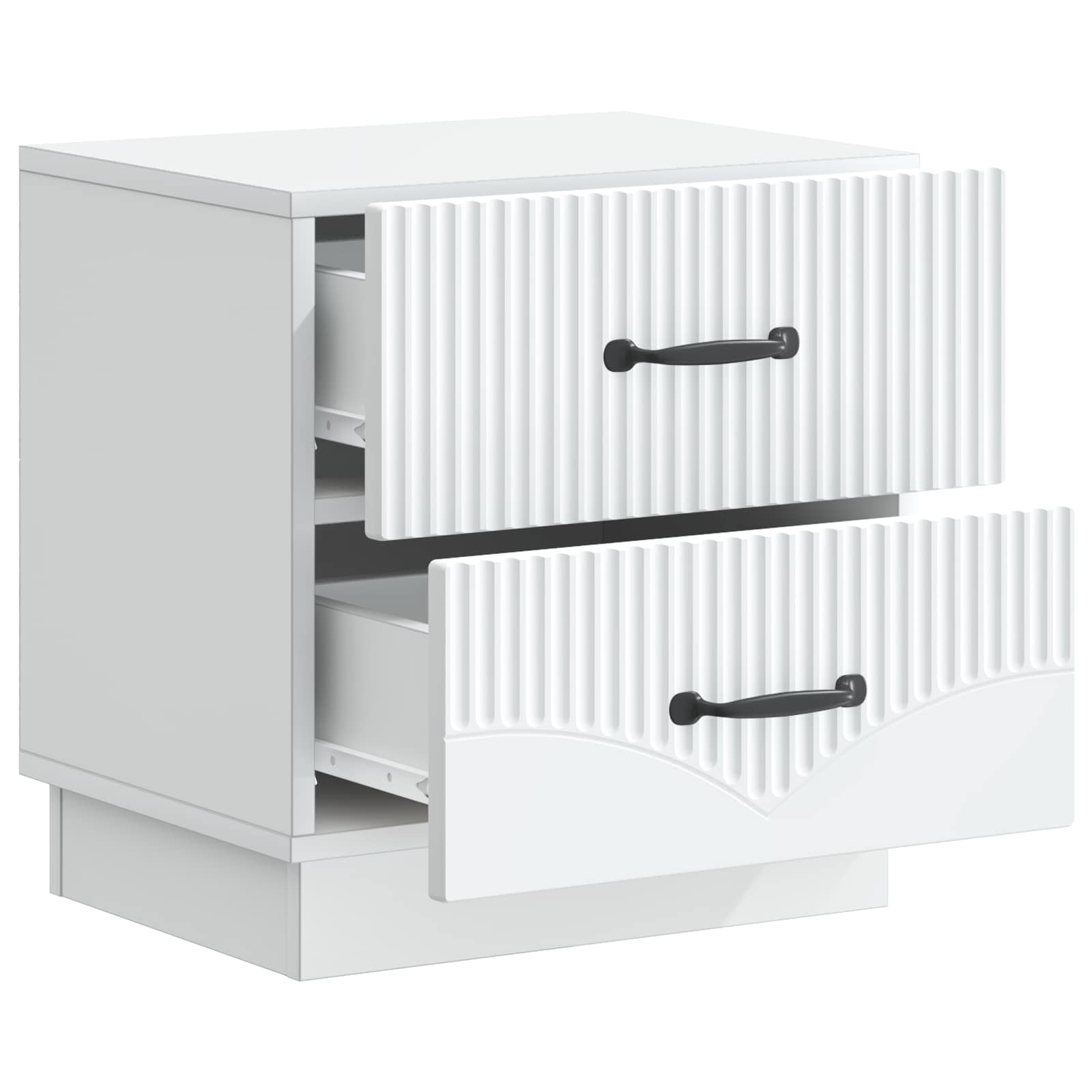 vidaXL Nachtkastje met lade 2 pcs Wit 43 x 34,5 x 44,5 cm Bewerkt hout