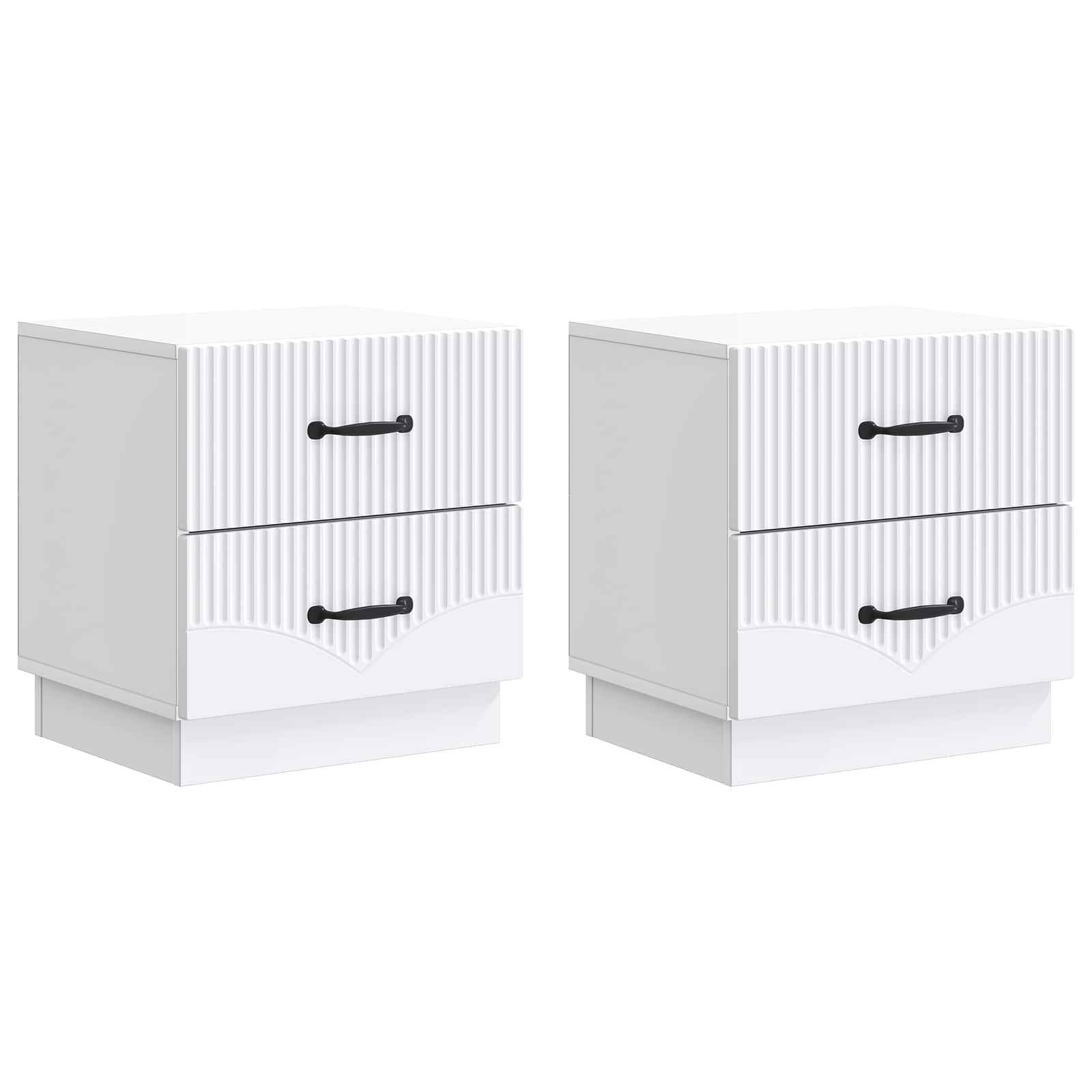 vidaXL Nachtkastje met lade 2 pcs Wit 43 x 34,5 x 44,5 cm Bewerkt hout