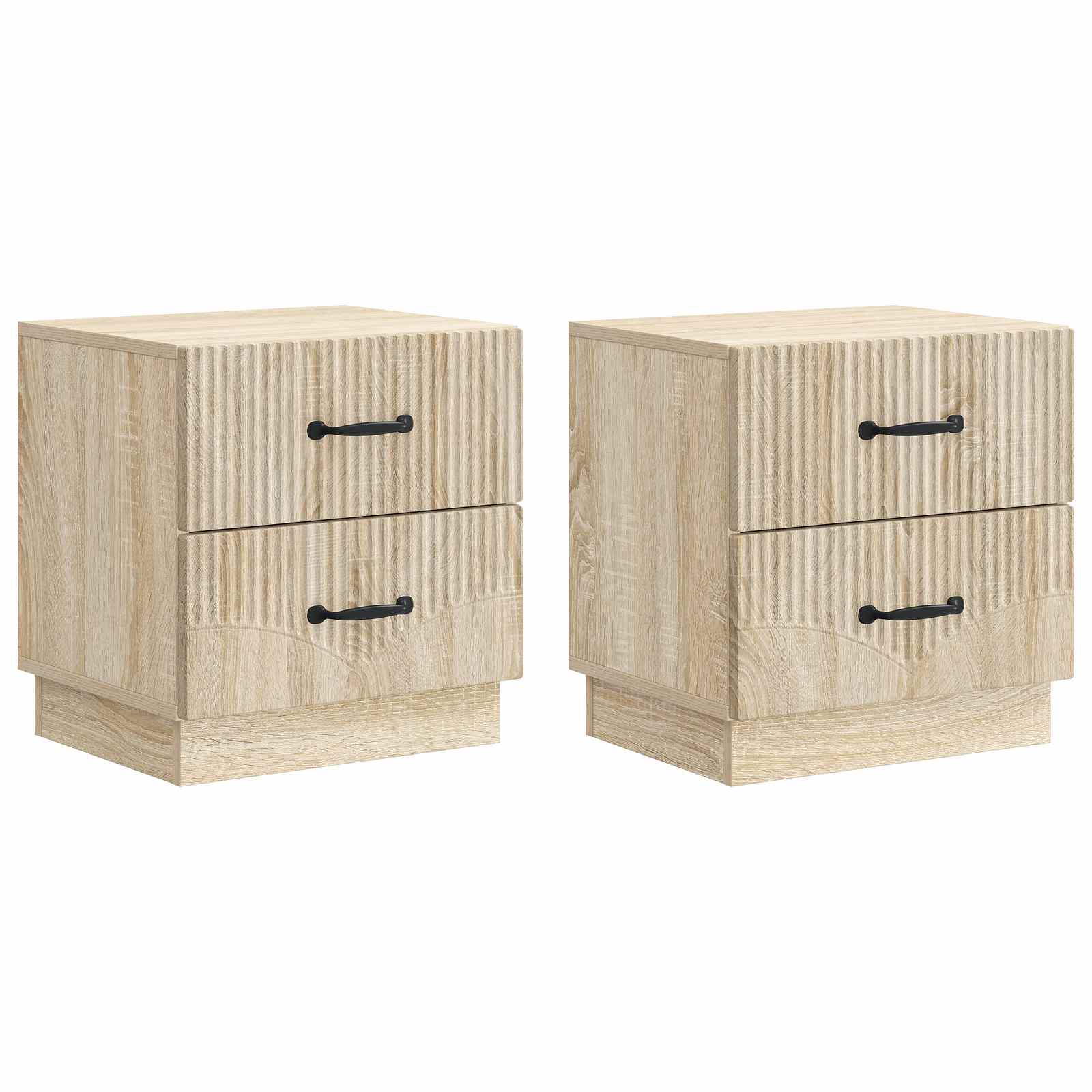 vidaXL Nachtkastje met lade 2 pcs Wit 43 x 34,5 x 44,5 cm Bewerkt hout
