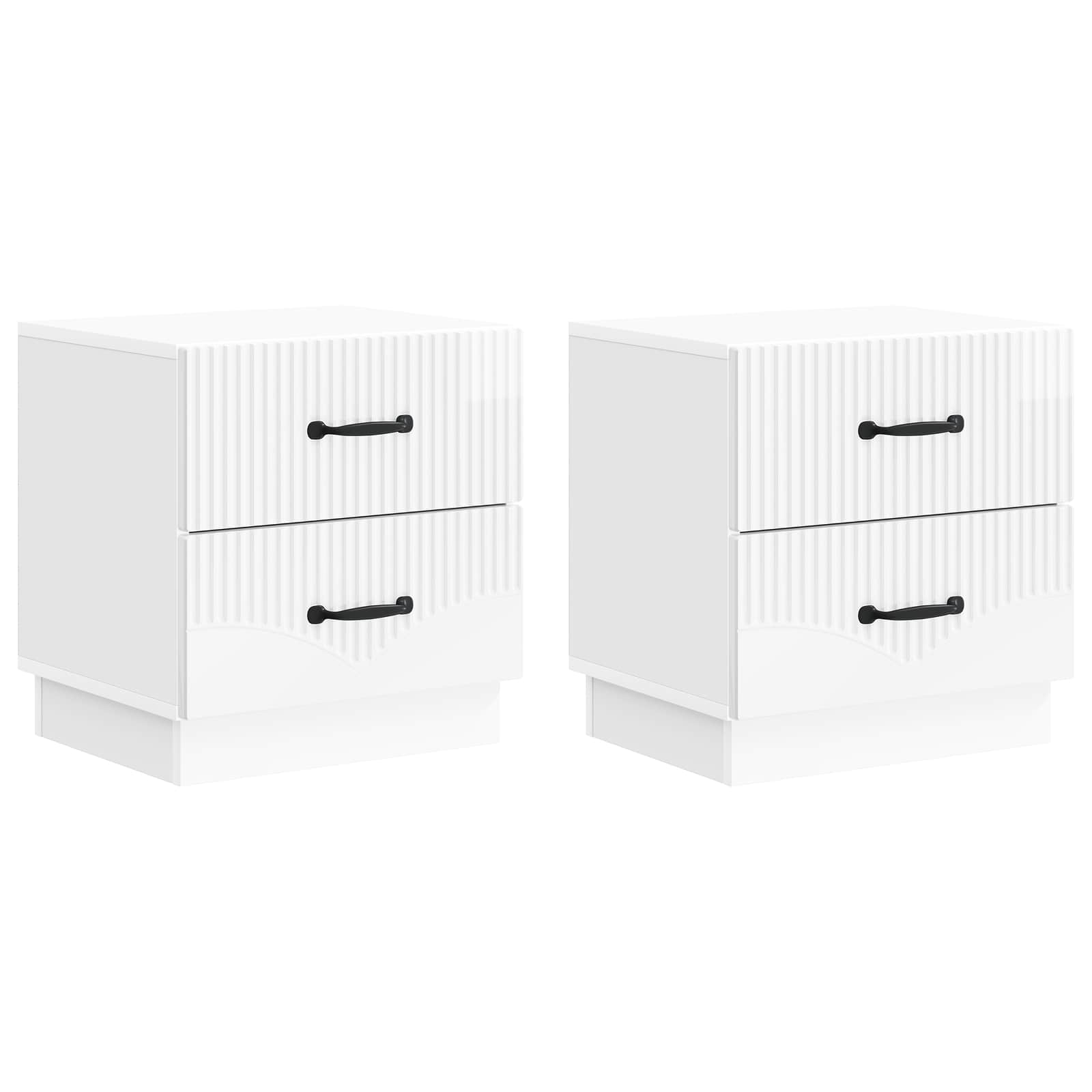 vidaXL Nachtkastje met lade 2 pcs Wit 43 x 34,5 x 44,5 cm Bewerkt hout