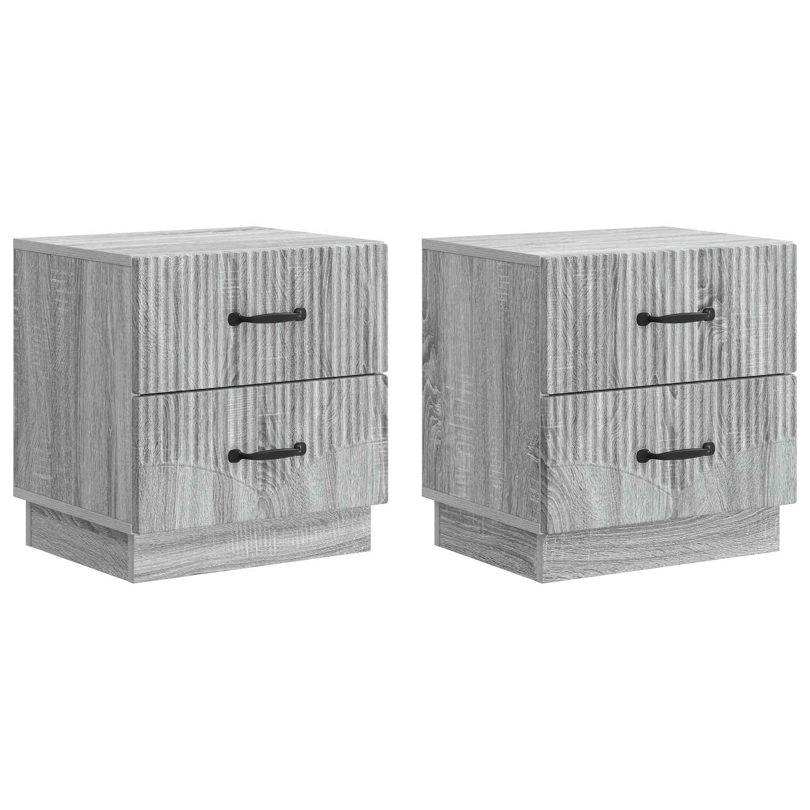 vidaXL Nachtkastje met lade 2 pcs Wit 43 x 34,5 x 44,5 cm Bewerkt hout