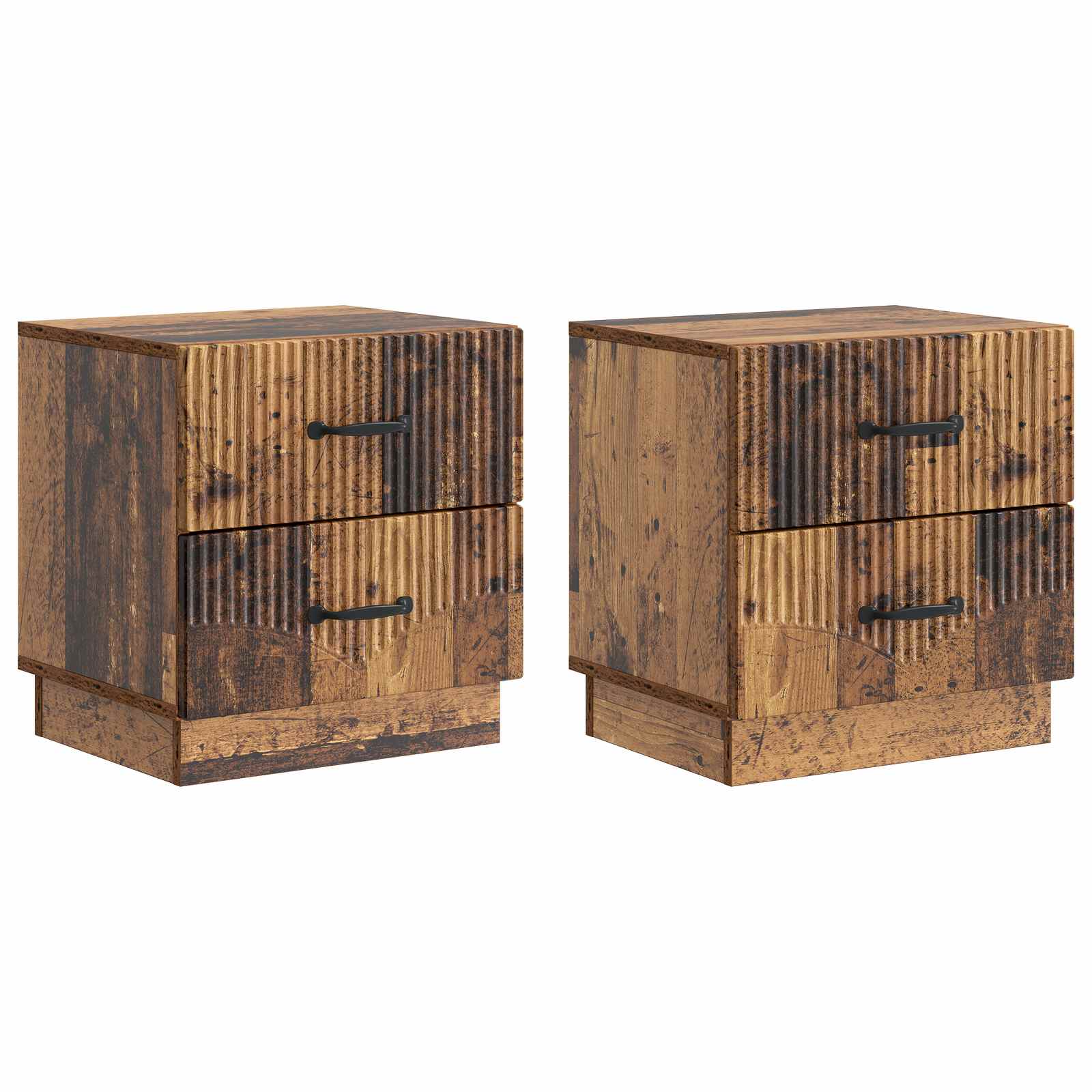 vidaXL Nachtkastje met lade 2 pcs Wit 43 x 34,5 x 44,5 cm Bewerkt hout