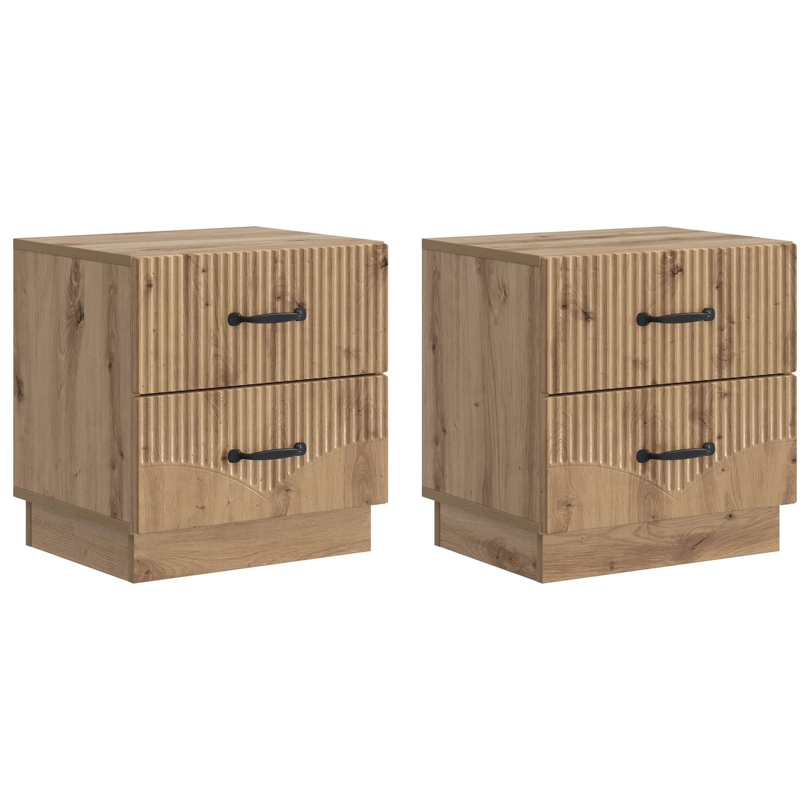 vidaXL Nachtkastje met lade 2 pcs Wit 43 x 34,5 x 44,5 cm Bewerkt hout