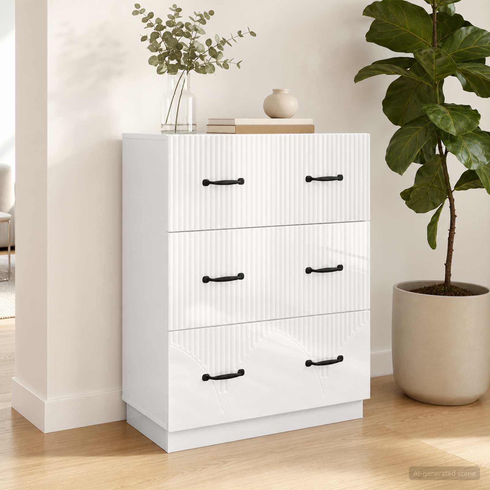vidaXL Ladenkast Zwart 66 x 34,5 x 87 cm Bewerkt hout