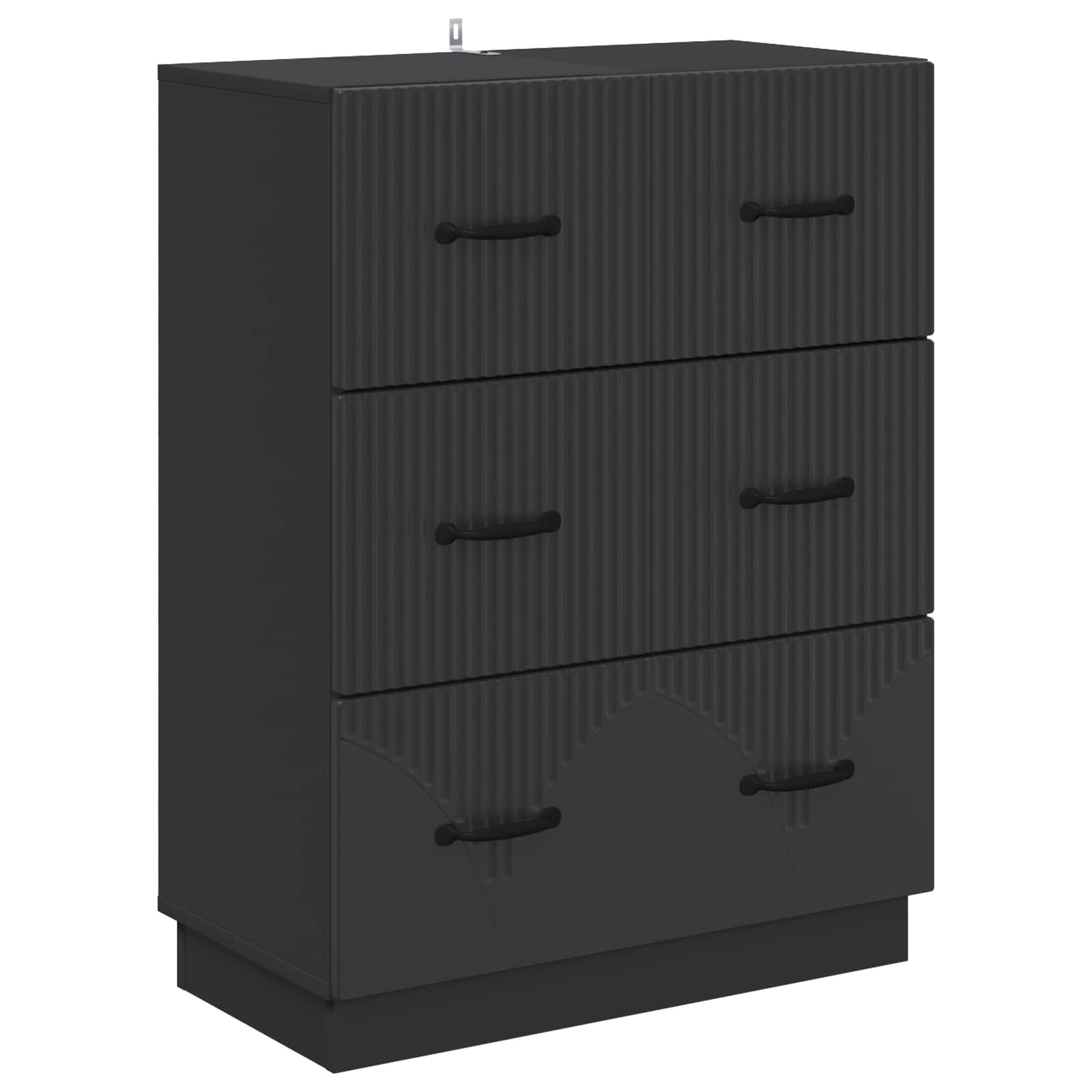 vidaXL Ladenkast Zwart 66 x 34,5 x 87 cm Bewerkt hout