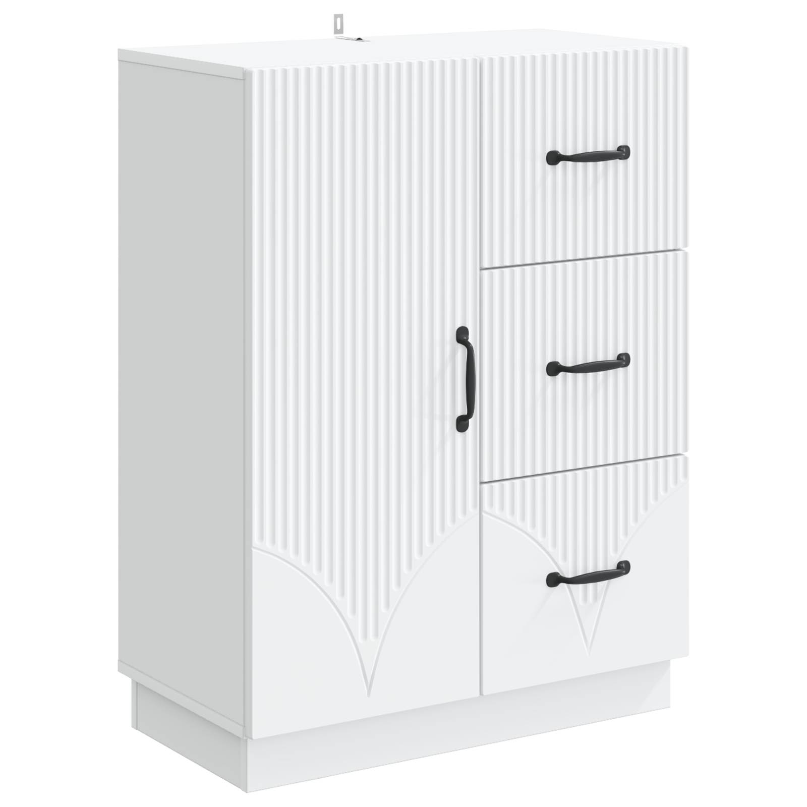 vidaXL Dressoir met lade Zwart 66 x 34,5 x 87 cm Bewerkt hout