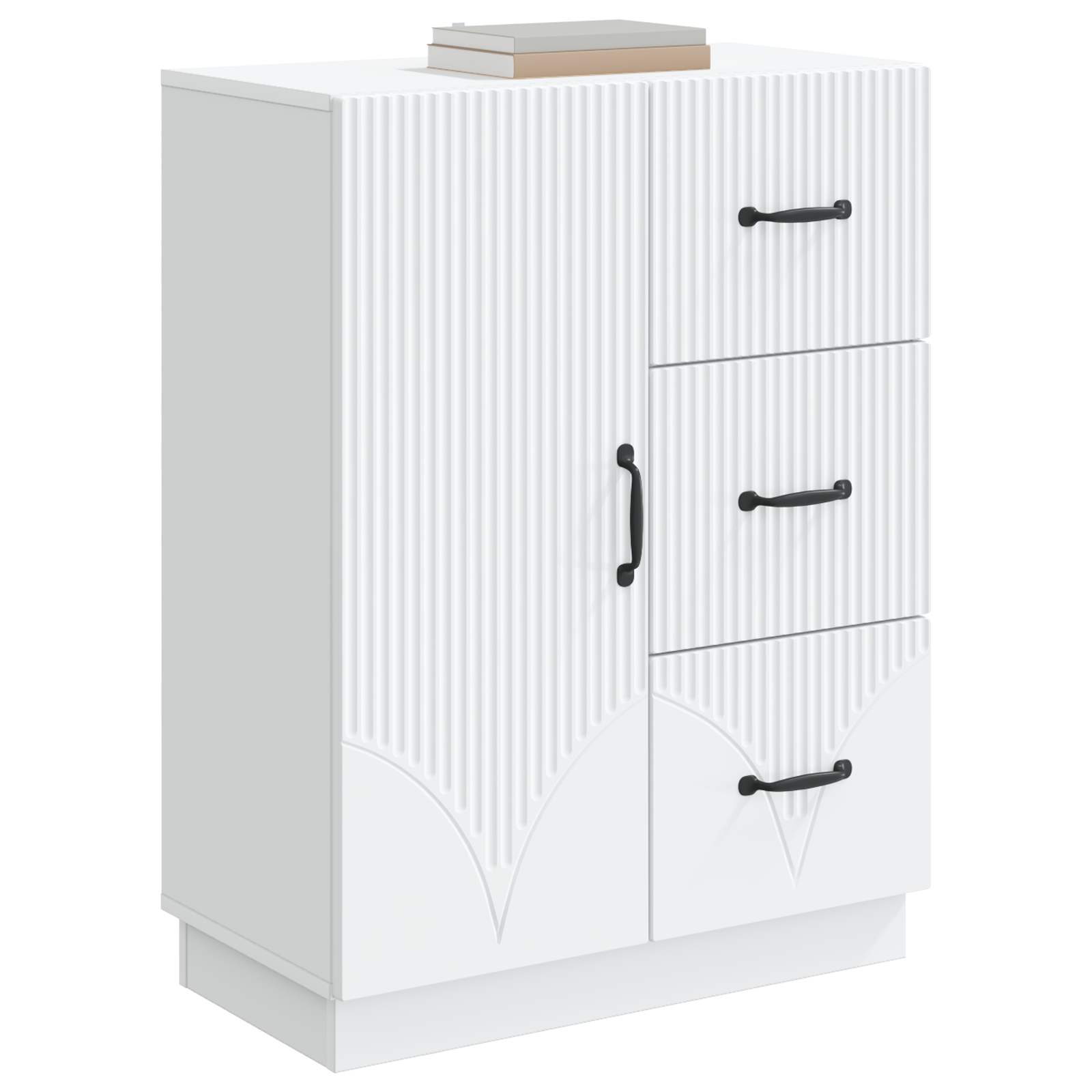 vidaXL Dressoir met lade Zwart 66 x 34,5 x 87 cm Bewerkt hout