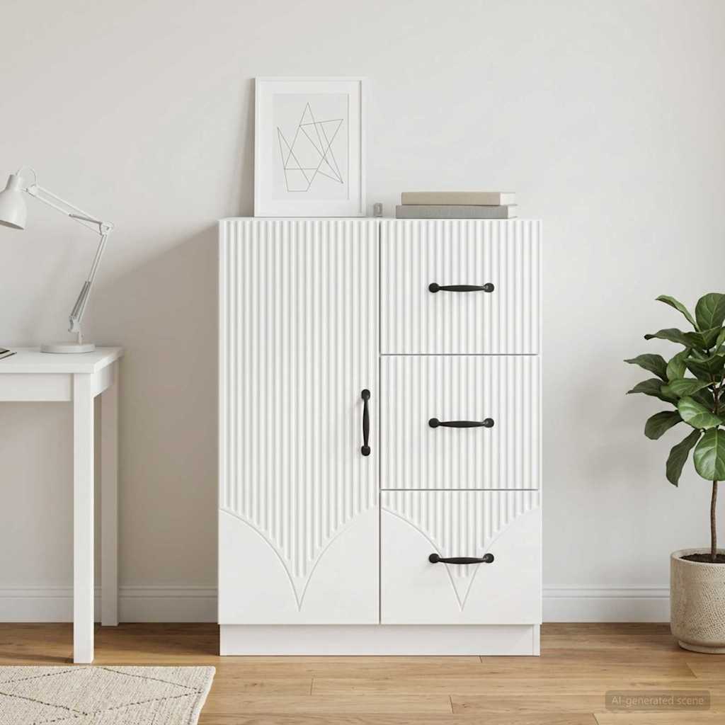 vidaXL Dressoir met lade Zwart 66 x 34,5 x 87 cm Bewerkt hout