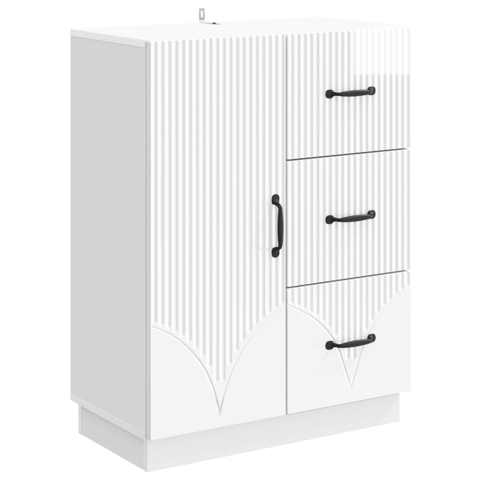 vidaXL Dressoir met lade Zwart 66 x 34,5 x 87 cm Bewerkt hout