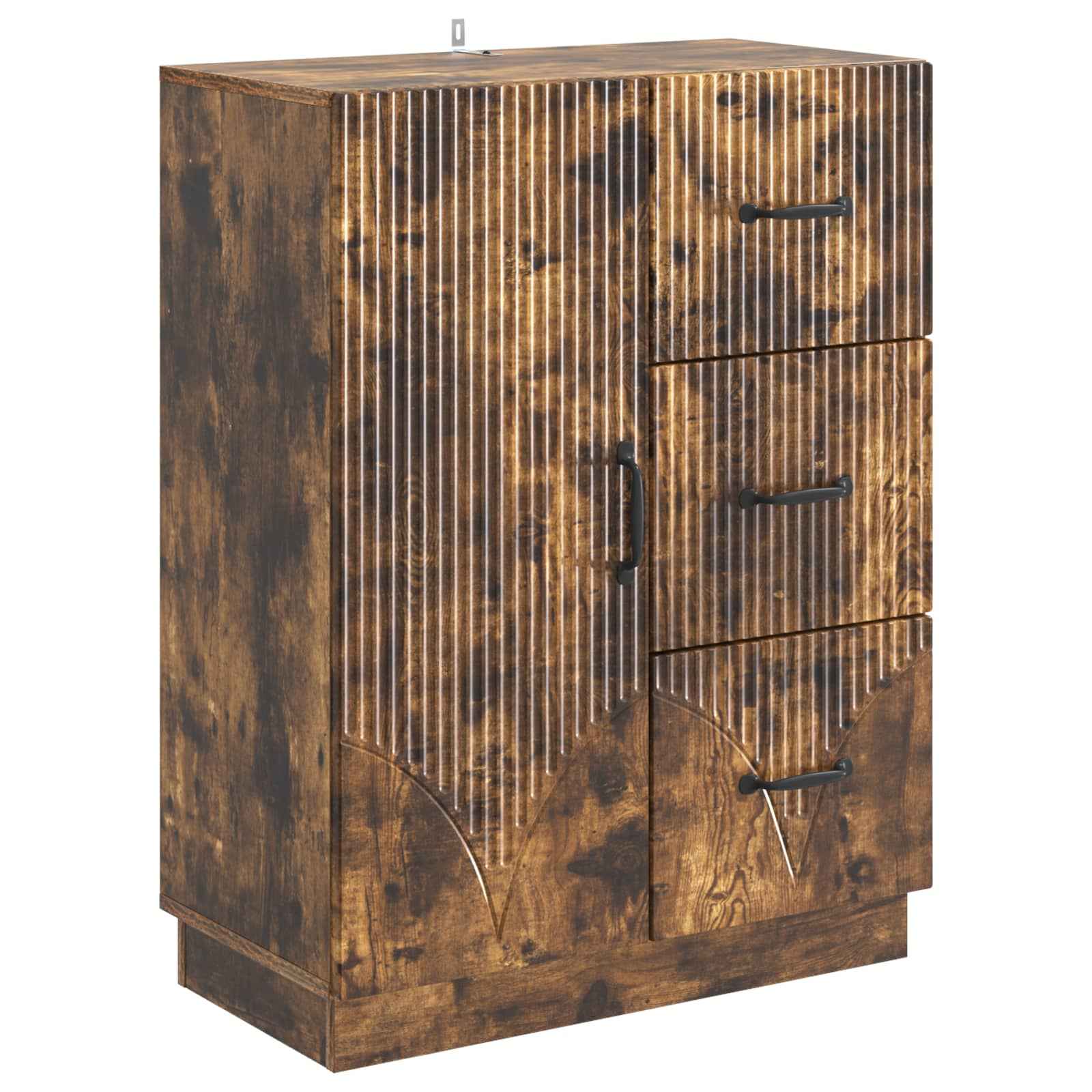 vidaXL Dressoir met lade Zwart 66 x 34,5 x 87 cm Bewerkt hout