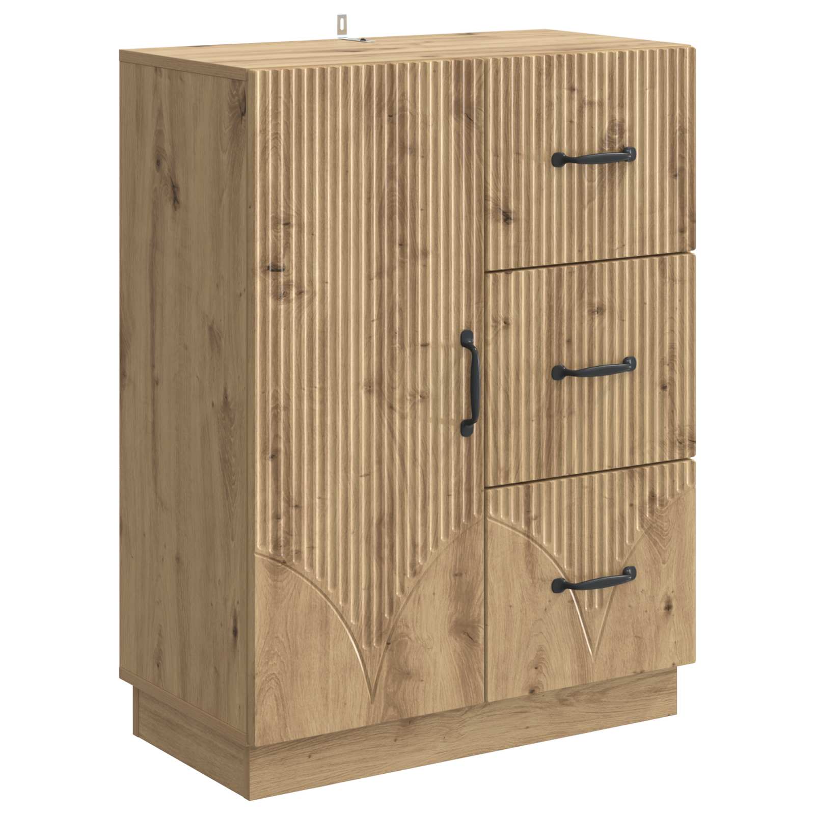 vidaXL Dressoir met lade Zwart 66 x 34,5 x 87 cm Bewerkt hout