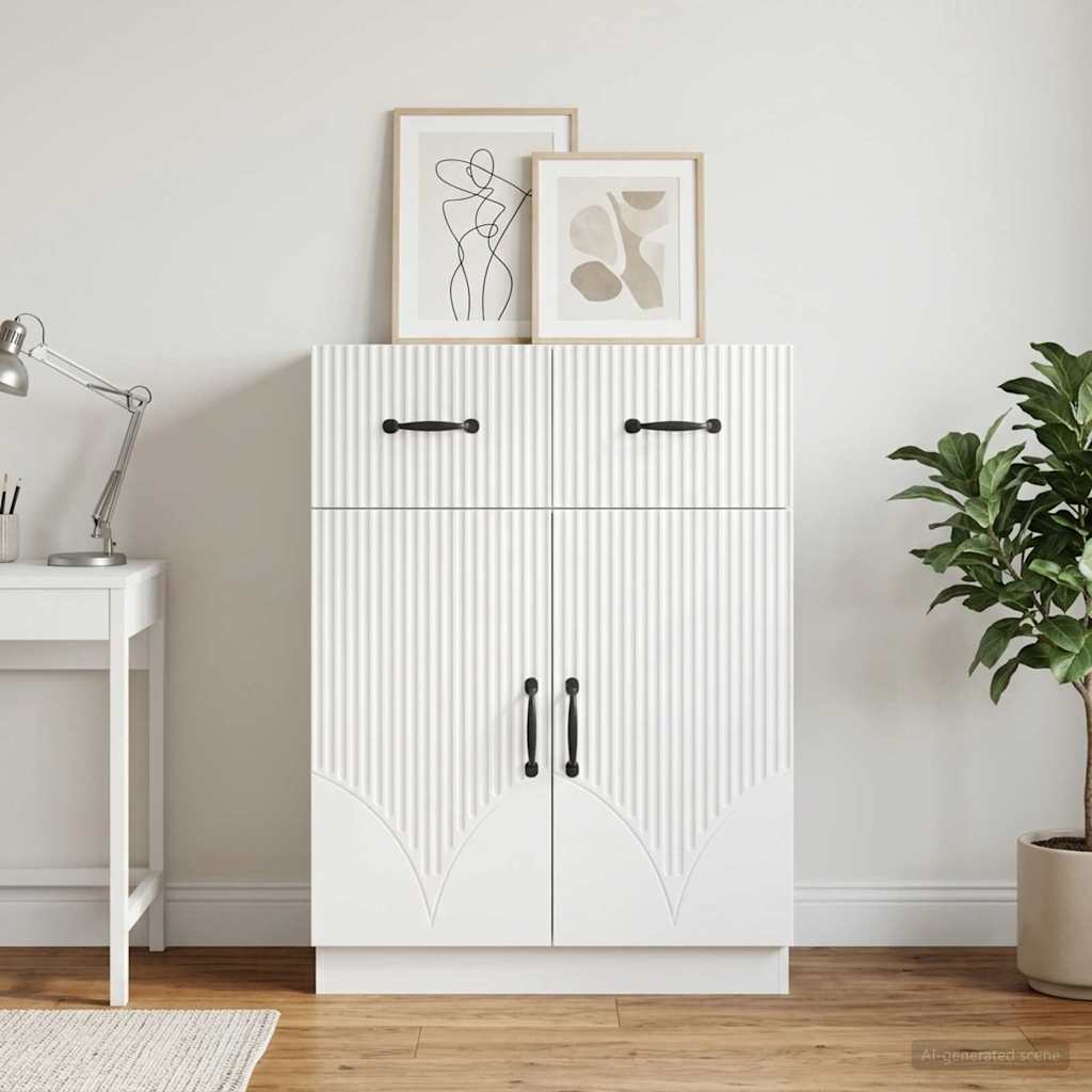 vidaXL Dressoir met lade Zwart 66 x 34,5 x 87 cm Bewerkt hout