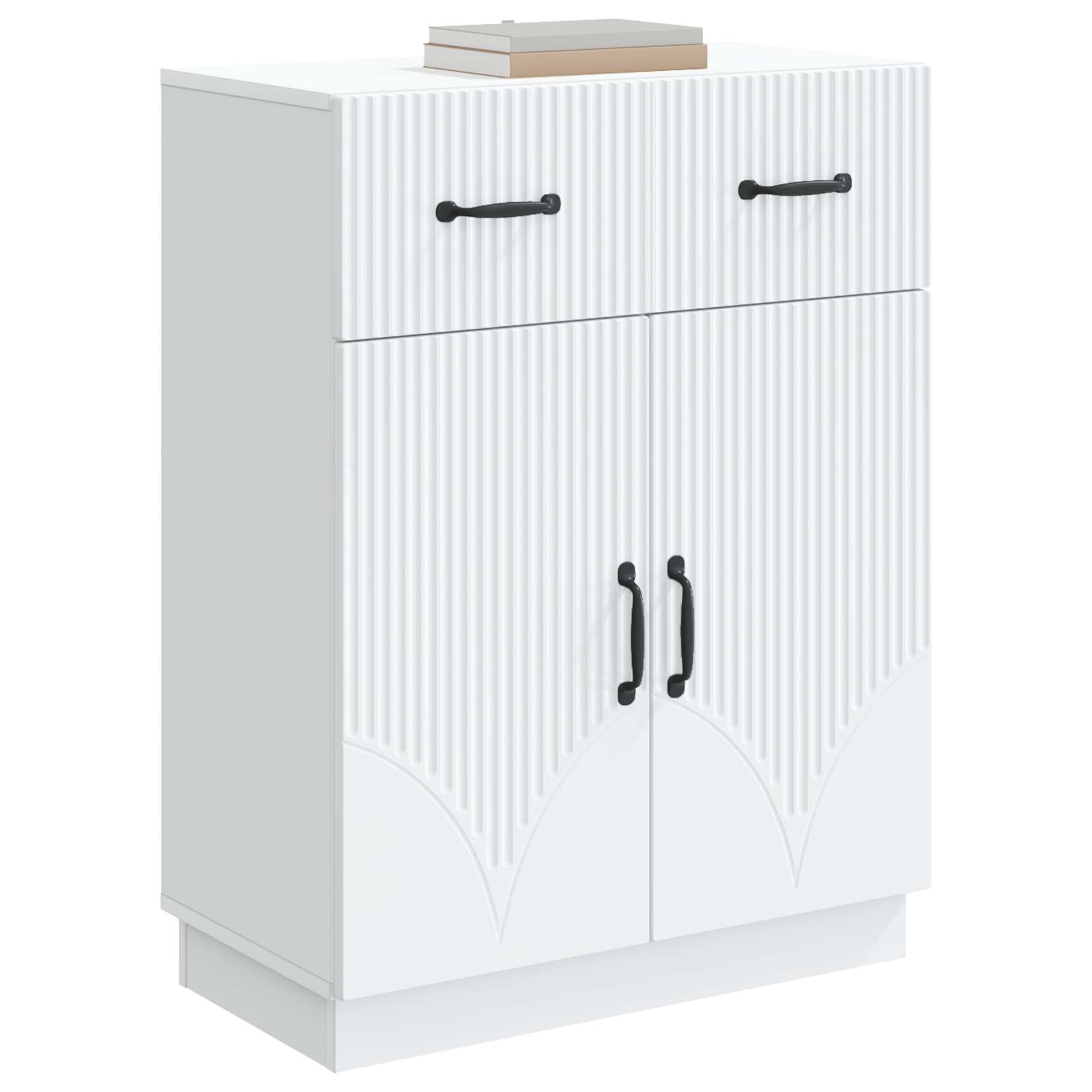 vidaXL Dressoir met lade Zwart 66 x 34,5 x 87 cm Bewerkt hout