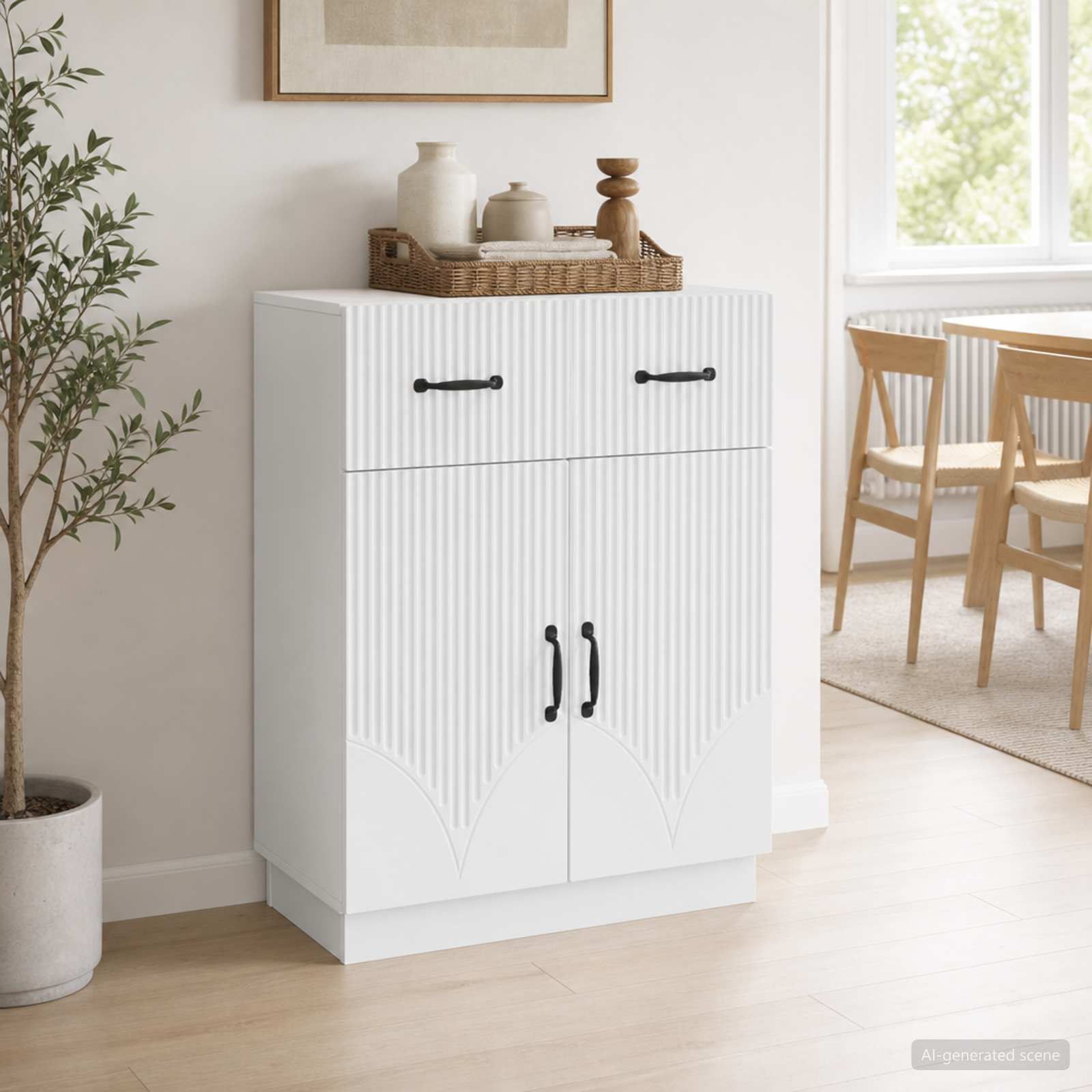 vidaXL Dressoir met lade Zwart 66 x 34,5 x 87 cm Bewerkt hout