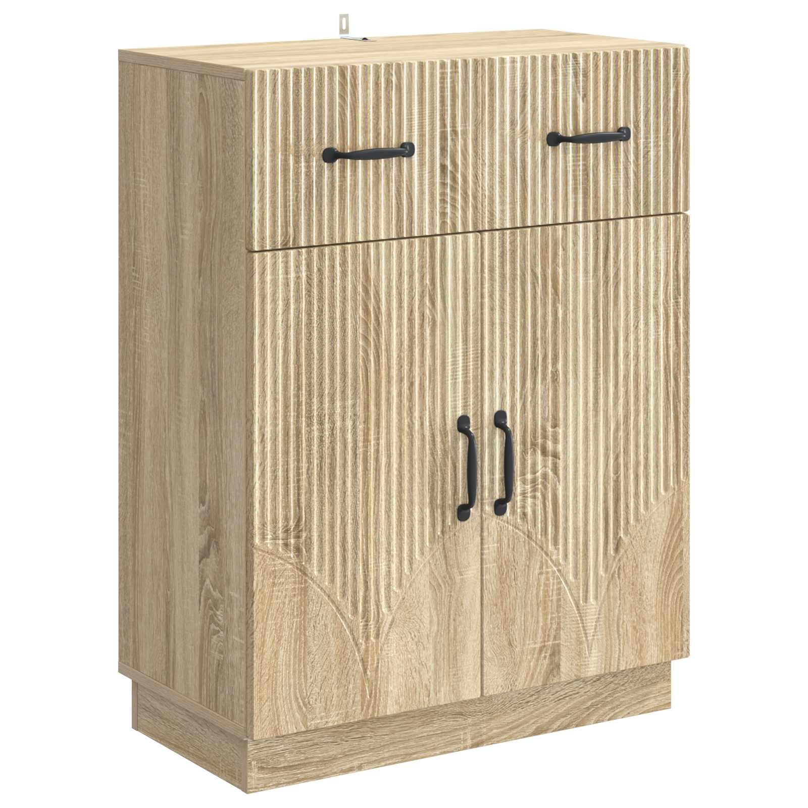 vidaXL Dressoir met lade Zwart 66 x 34,5 x 87 cm Bewerkt hout