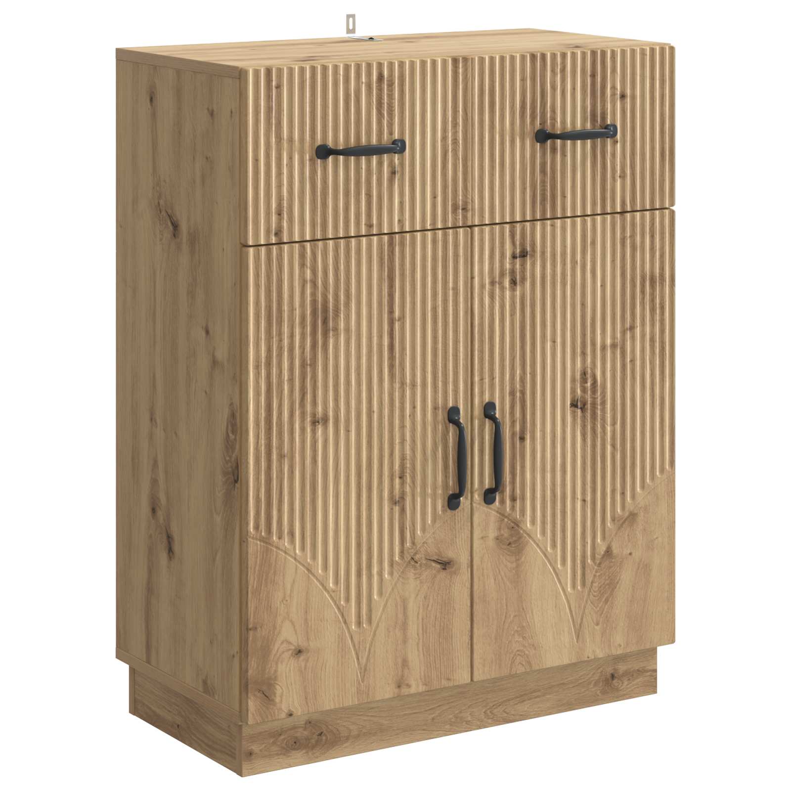 vidaXL Dressoir met lade Zwart 66 x 34,5 x 87 cm Bewerkt hout
