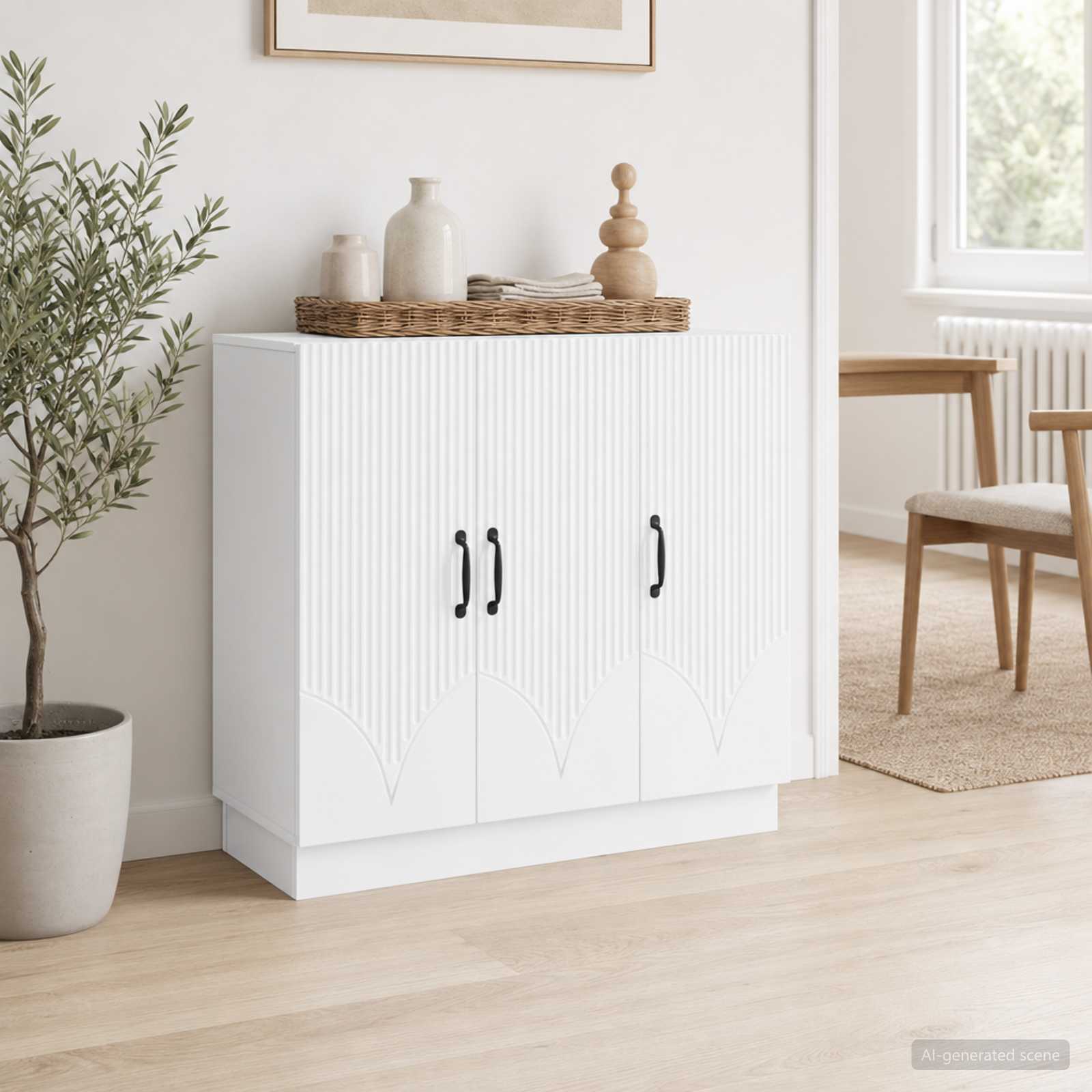 vidaXL Dressoir Zwart 89 x 34,5 x 77 cm Bewerkt hout