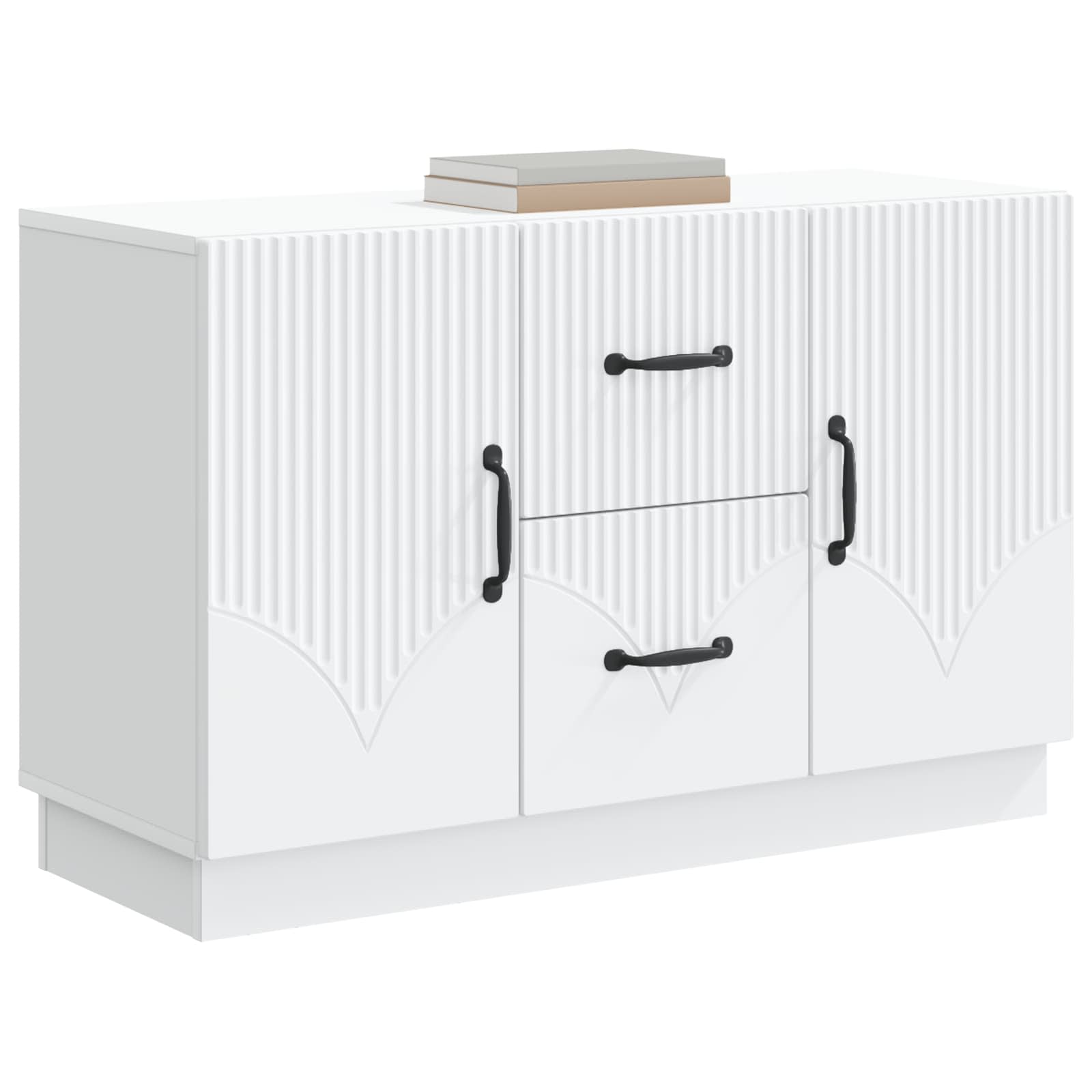 vidaXL Dressoir met lade Zwart 89 x 34,5 x 57 cm Bewerkt hout