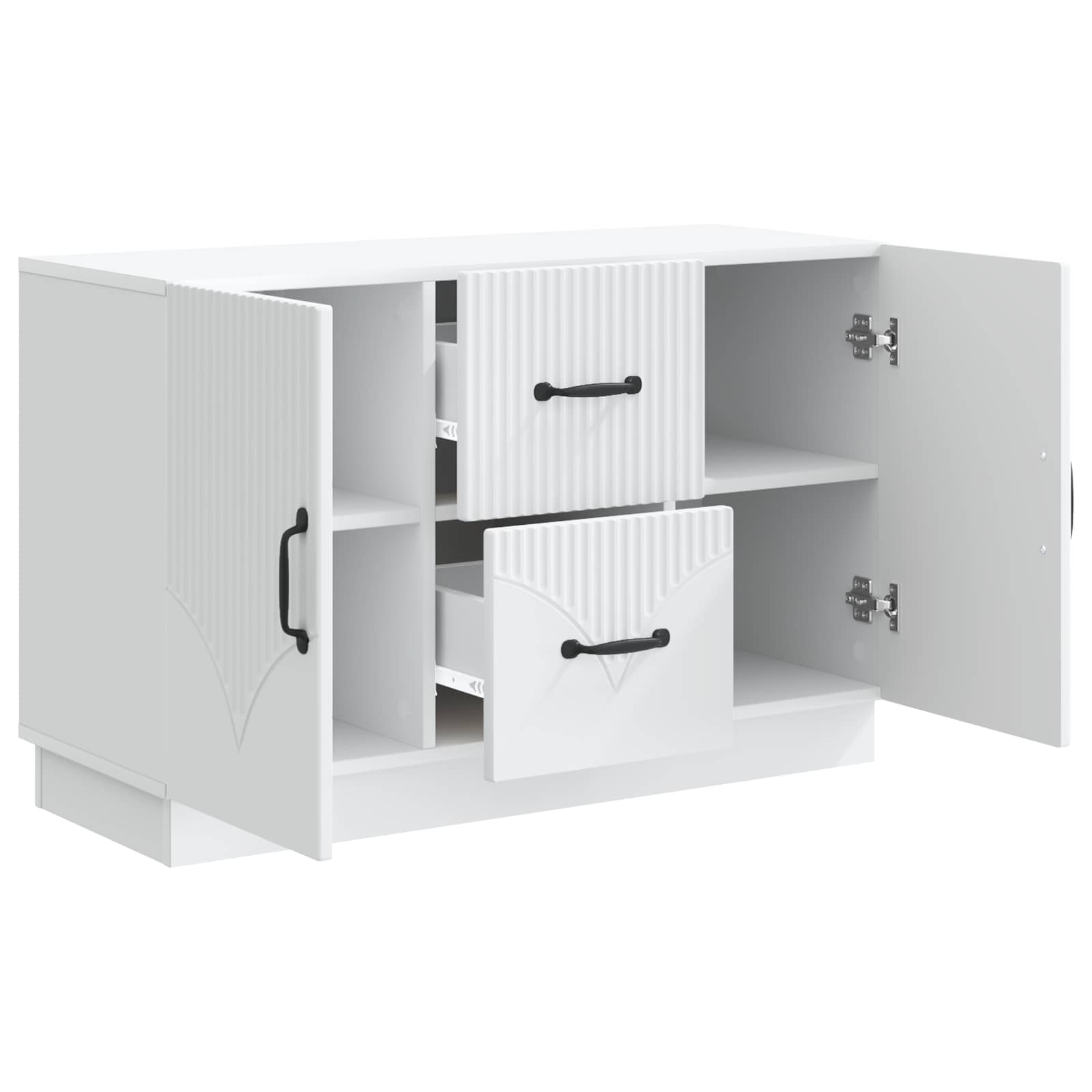 vidaXL Dressoir met lade Zwart 89 x 34,5 x 57 cm Bewerkt hout