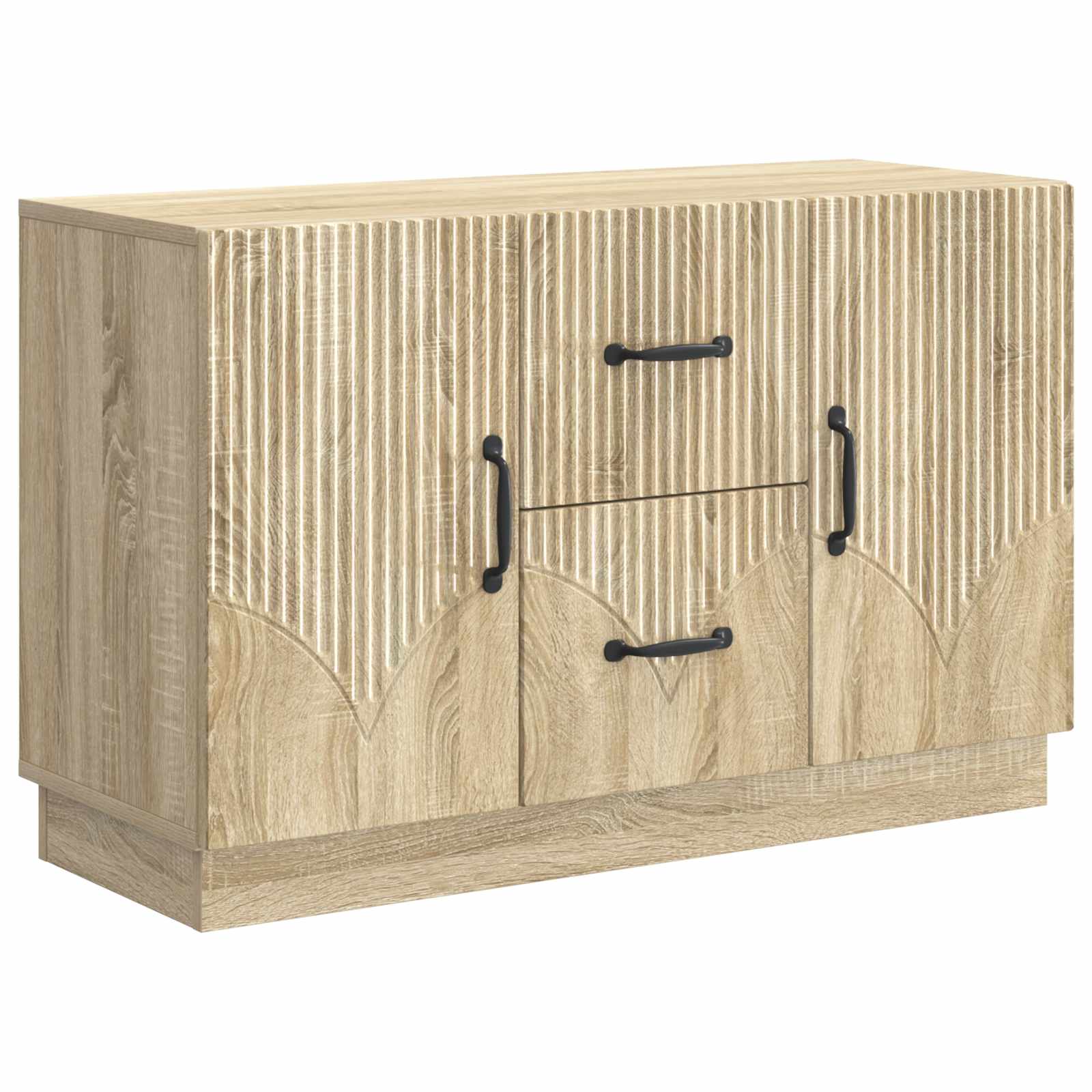 vidaXL Dressoir met lade Zwart 89 x 34,5 x 57 cm Bewerkt hout