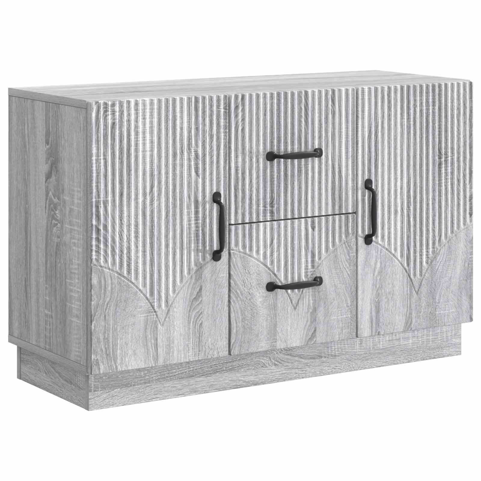 vidaXL Dressoir met lade Zwart 89 x 34,5 x 57 cm Bewerkt hout