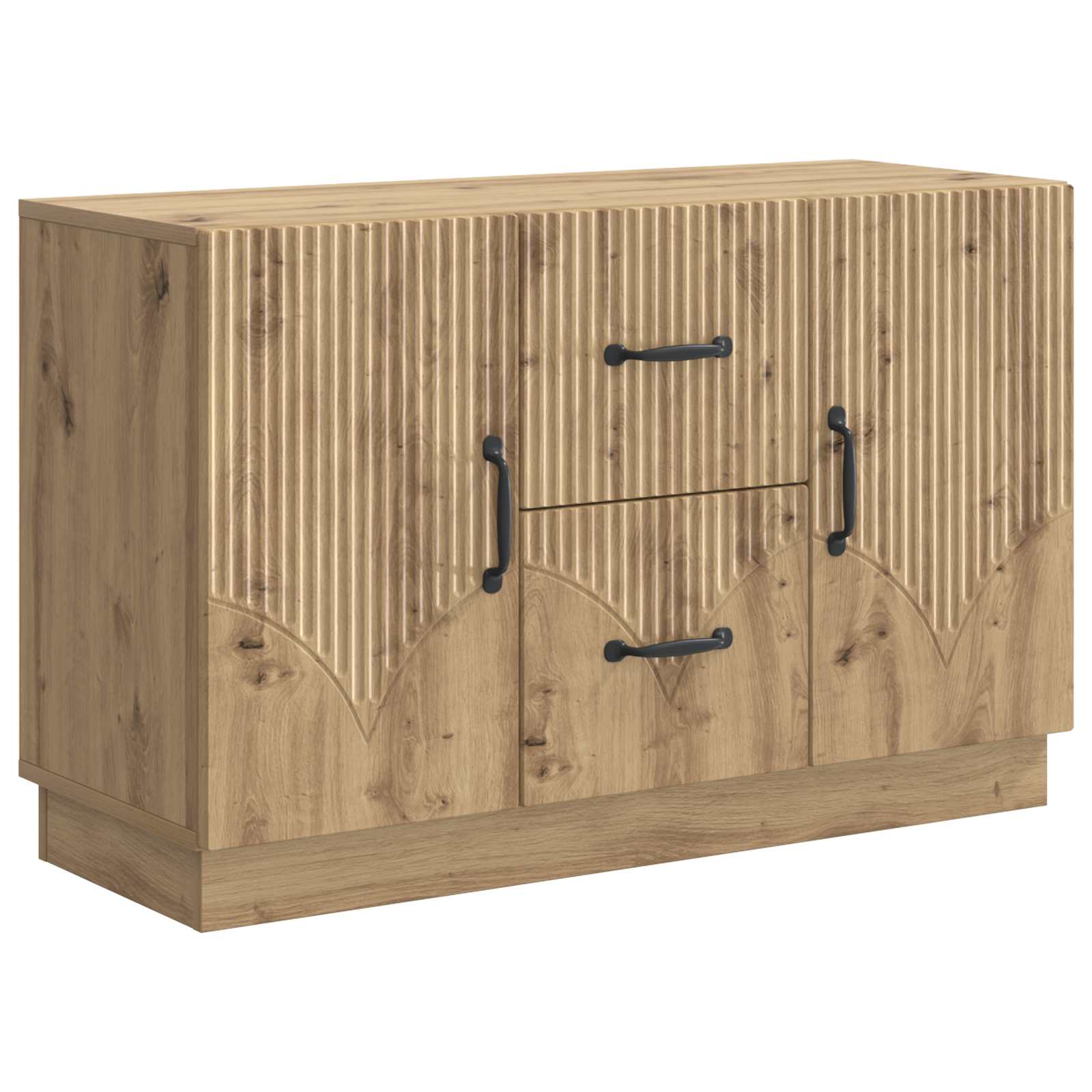 vidaXL Dressoir met lade Zwart 89 x 34,5 x 57 cm Bewerkt hout