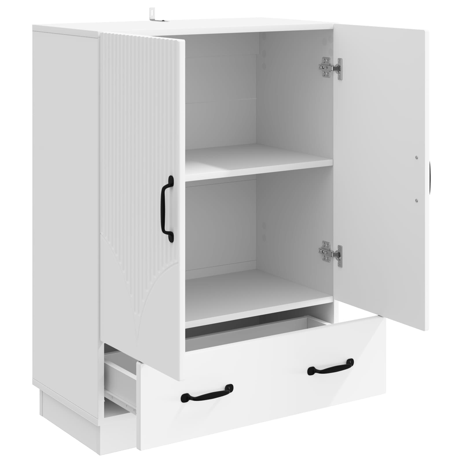 vidaXL Dressoir met lade Zwart 66 x 34,5 x 92 cm Bewerkt hout