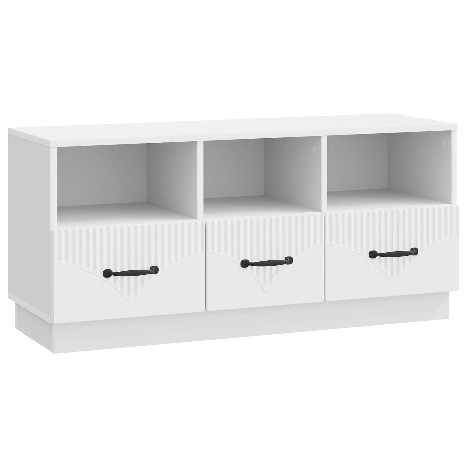 vidaXL TV-kast met lade Zwart 102 x 34,5 x 47 cm Bewerkt hout