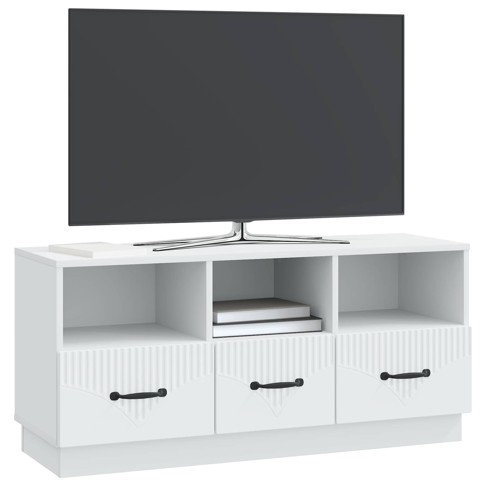 vidaXL TV-kast met lade Zwart 102 x 34,5 x 47 cm Bewerkt hout
