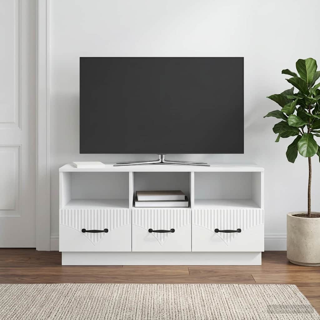 vidaXL TV-kast met lade Zwart 102 x 34,5 x 47 cm Bewerkt hout