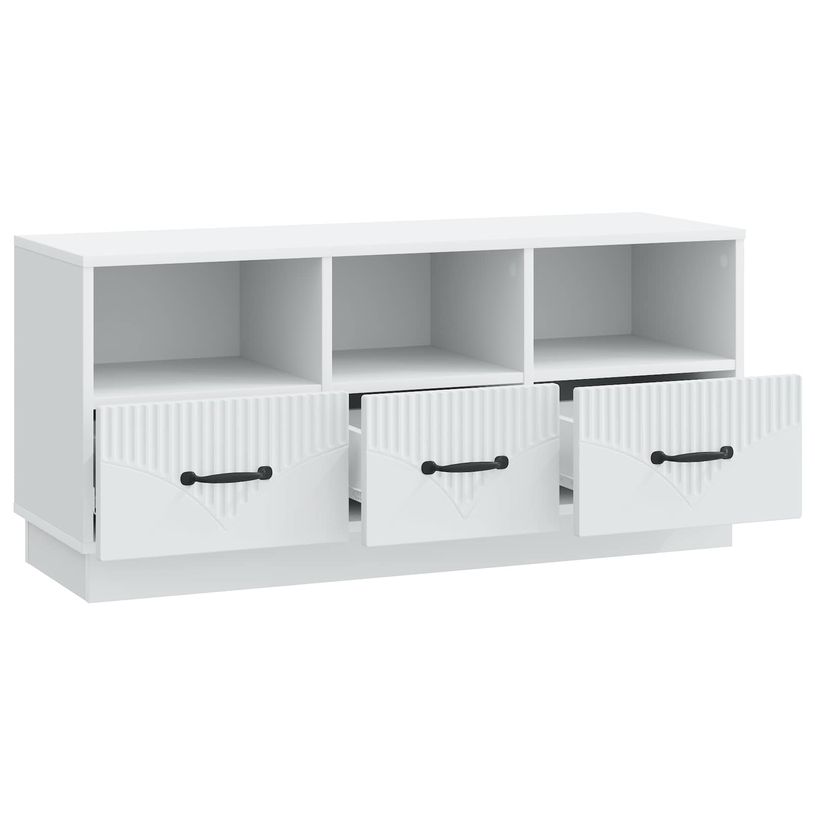 vidaXL TV-kast met lade Zwart 102 x 34,5 x 47 cm Bewerkt hout