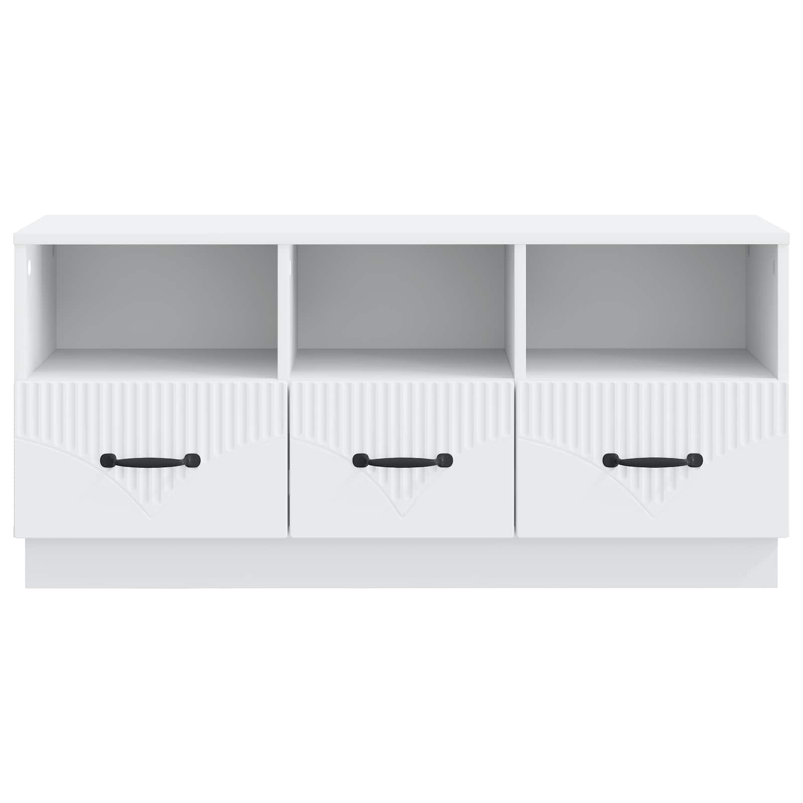 vidaXL TV-kast met lade Zwart 102 x 34,5 x 47 cm Bewerkt hout