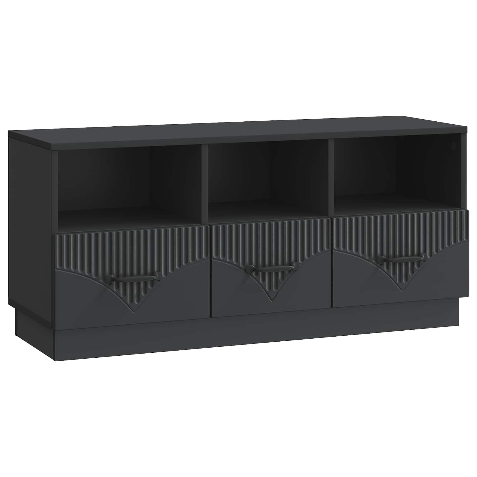 vidaXL TV-kast met lade Zwart 102 x 34,5 x 47 cm Bewerkt hout