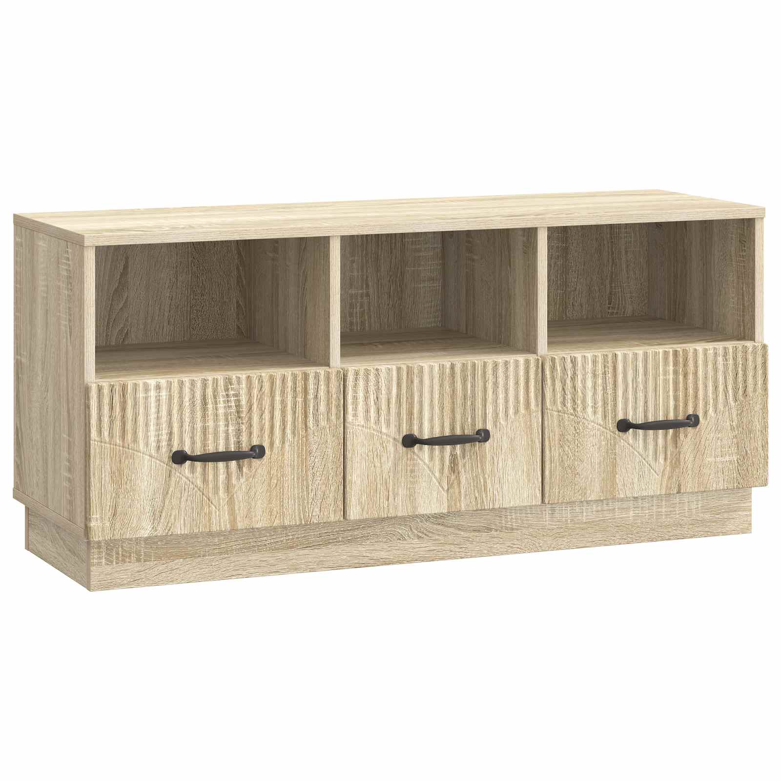 vidaXL TV-kast met lade Zwart 102 x 34,5 x 47 cm Bewerkt hout