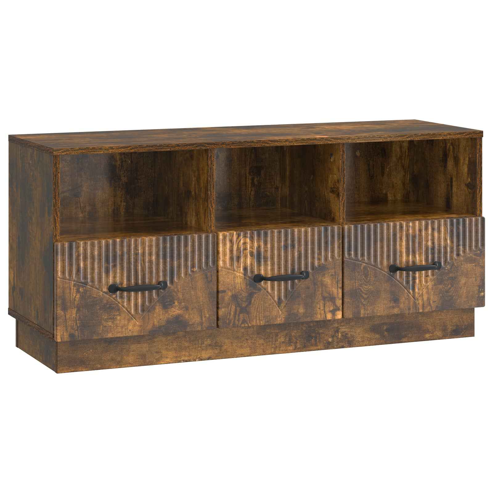 vidaXL TV-kast met lade Zwart 102 x 34,5 x 47 cm Bewerkt hout