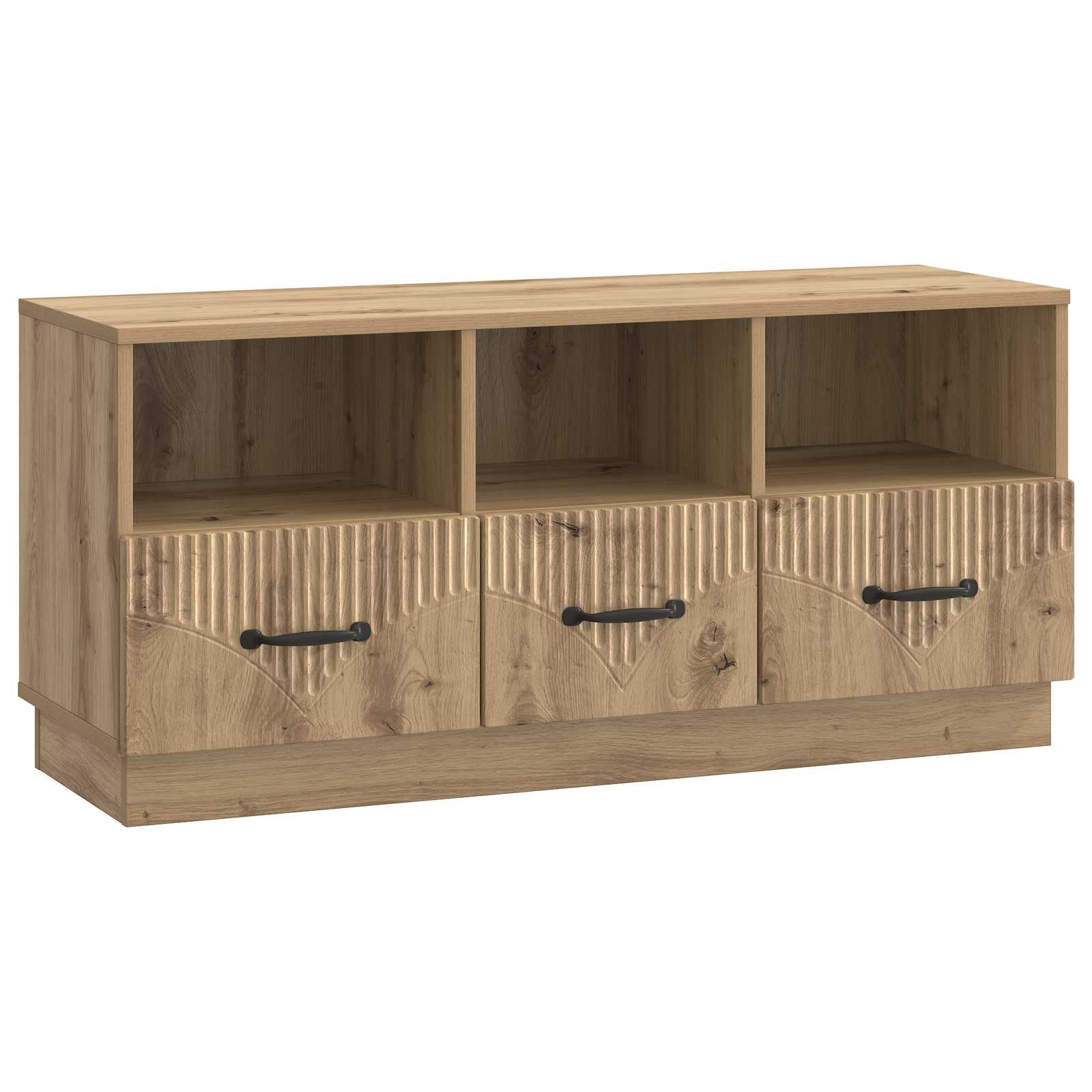 vidaXL TV-kast met lade Zwart 102 x 34,5 x 47 cm Bewerkt hout
