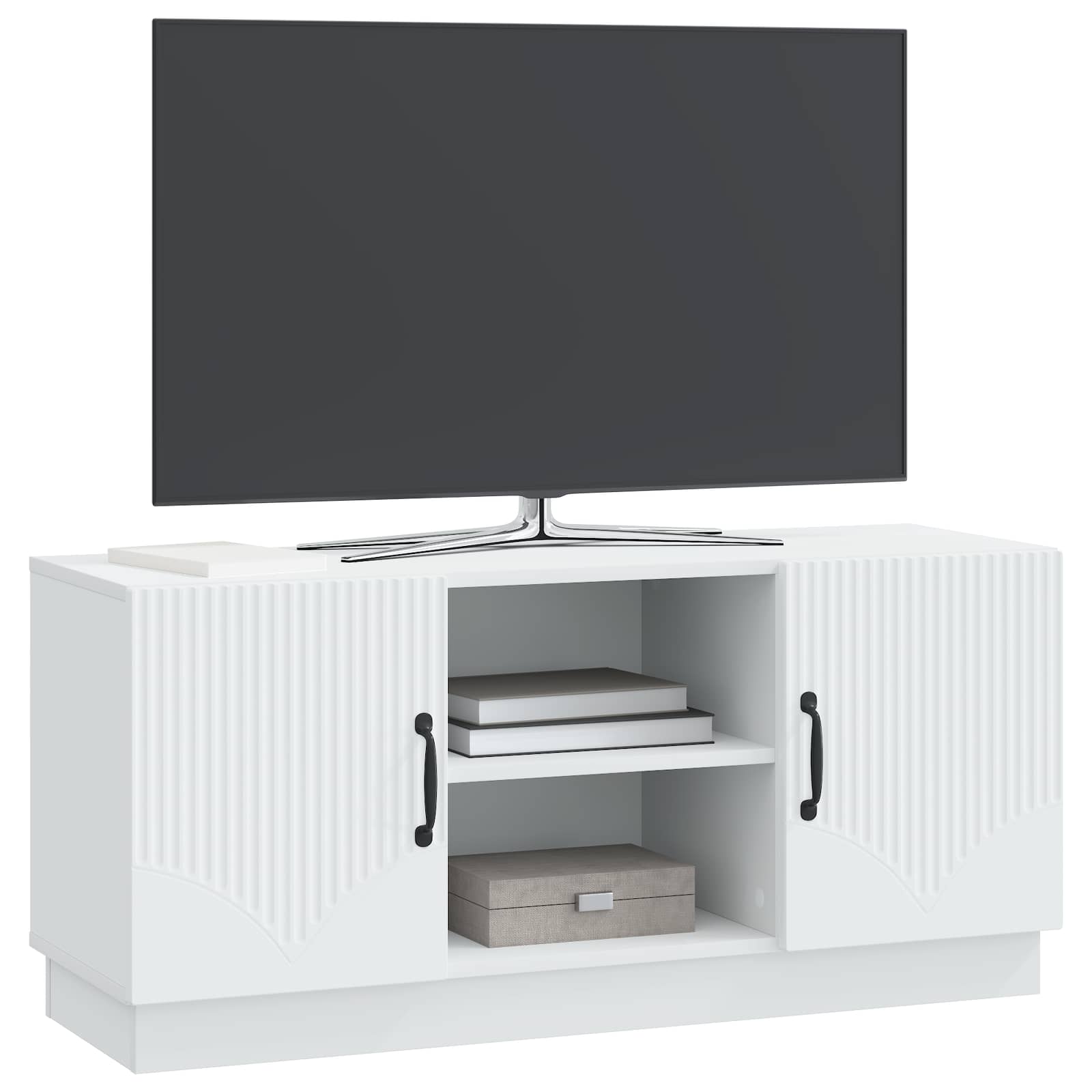 vidaXL TV-kast Zwart 102 x 34,5 x 47 cm Bewerkt hout