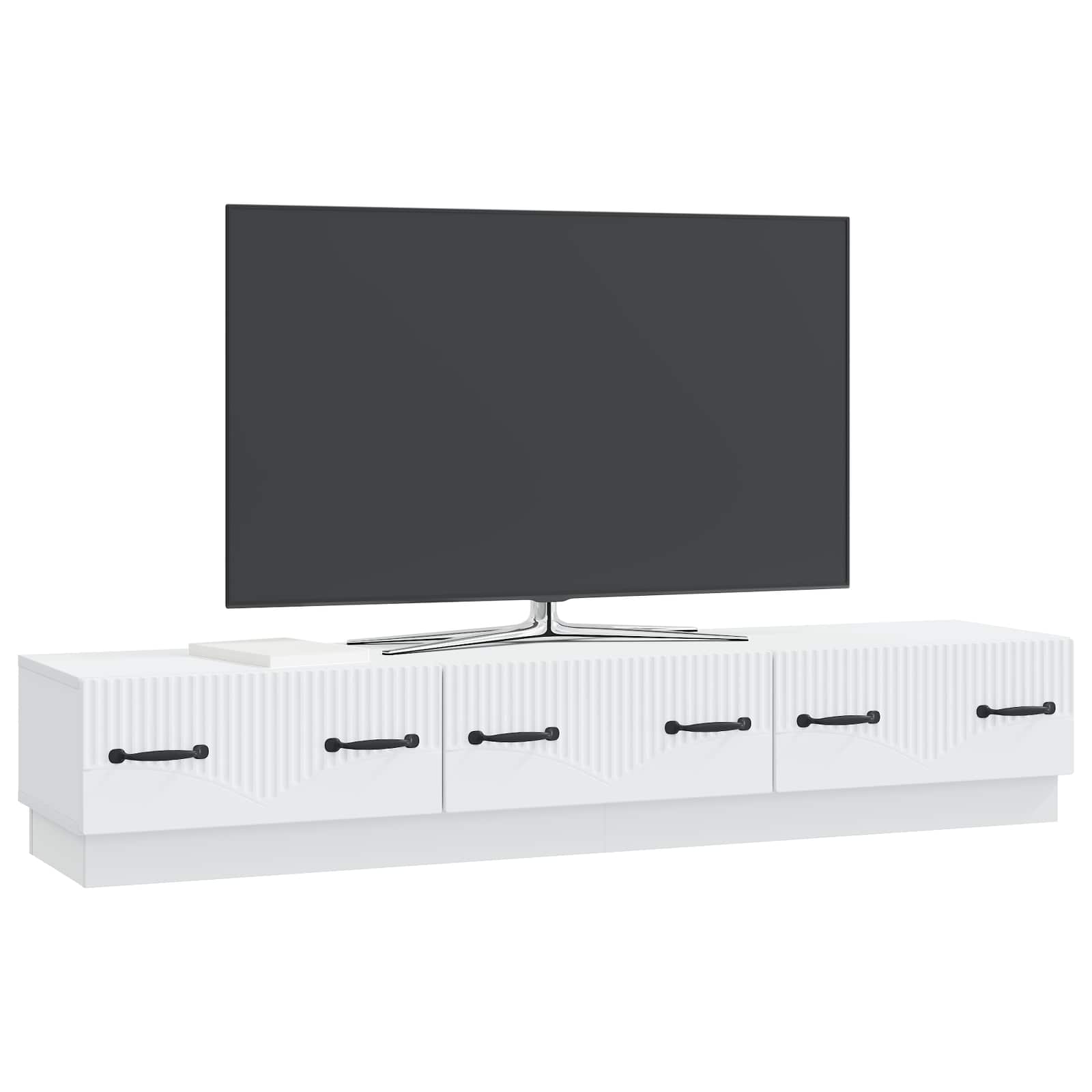vidaXL TV-kast met lade Zwart 147 x 34,5 x 27 cm Bewerkt hout