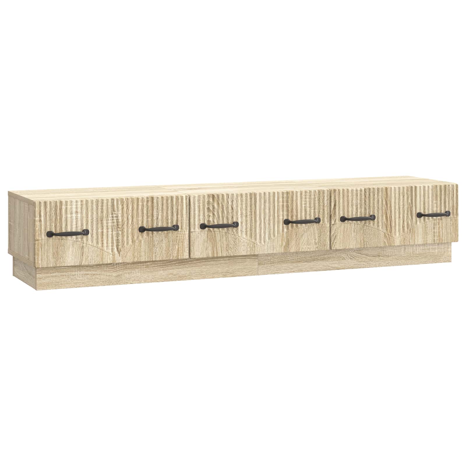 vidaXL TV-kast met lade Zwart 147 x 34,5 x 27 cm Bewerkt hout
