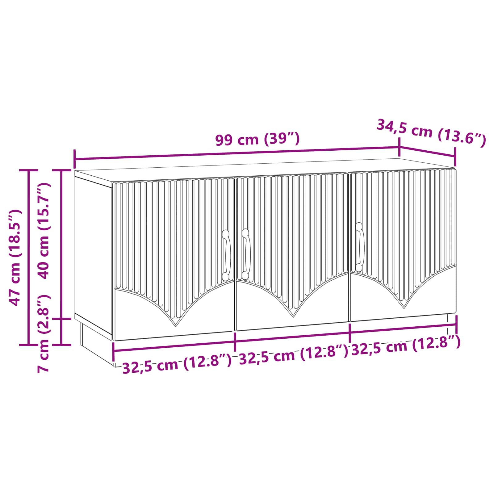 vidaXL TV-kast Zwart 99 x 34,5 x 47 cm Bewerkt hout