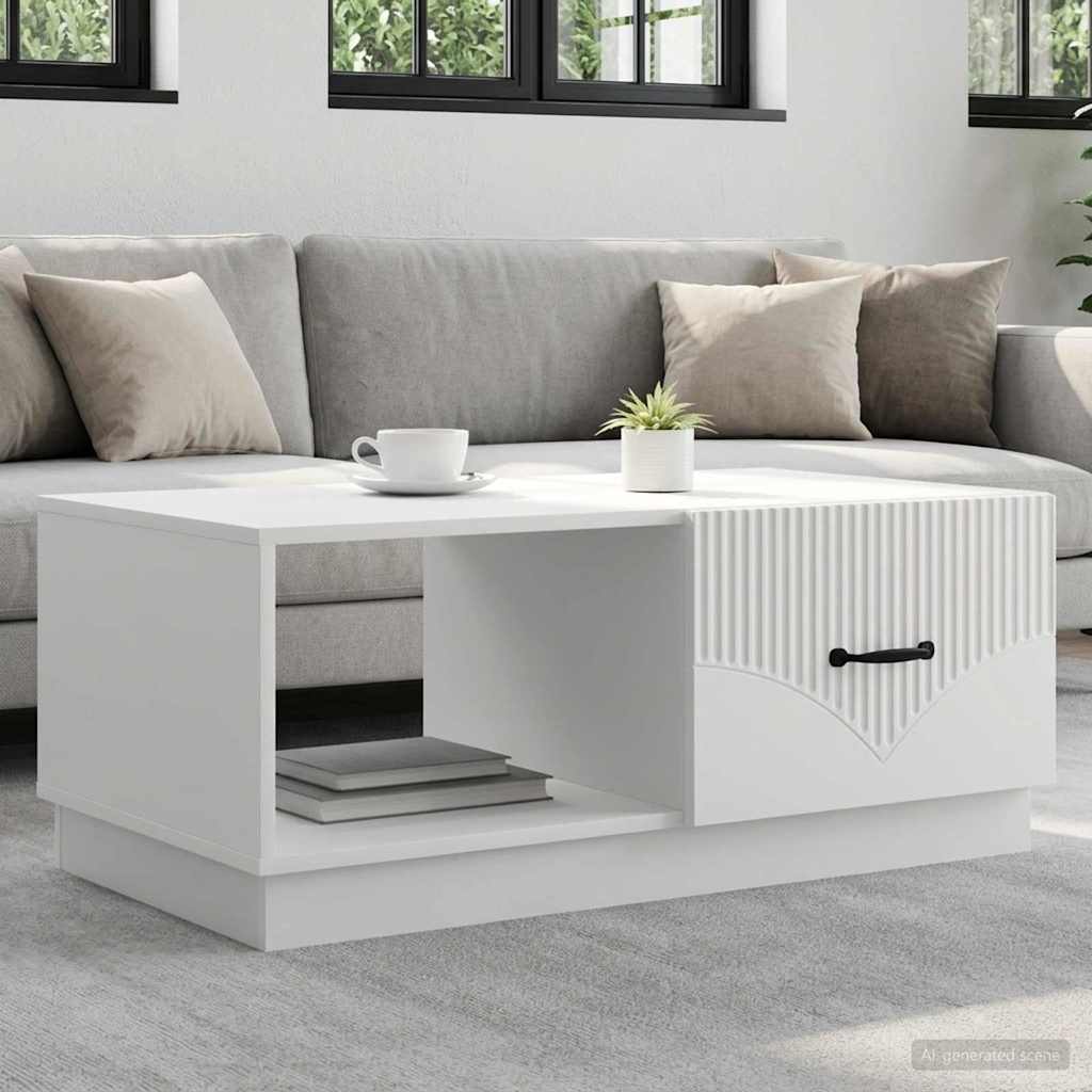 vidaXL Salontafel Zwart 90 x 50 x 37 cm Bewerkt hout
