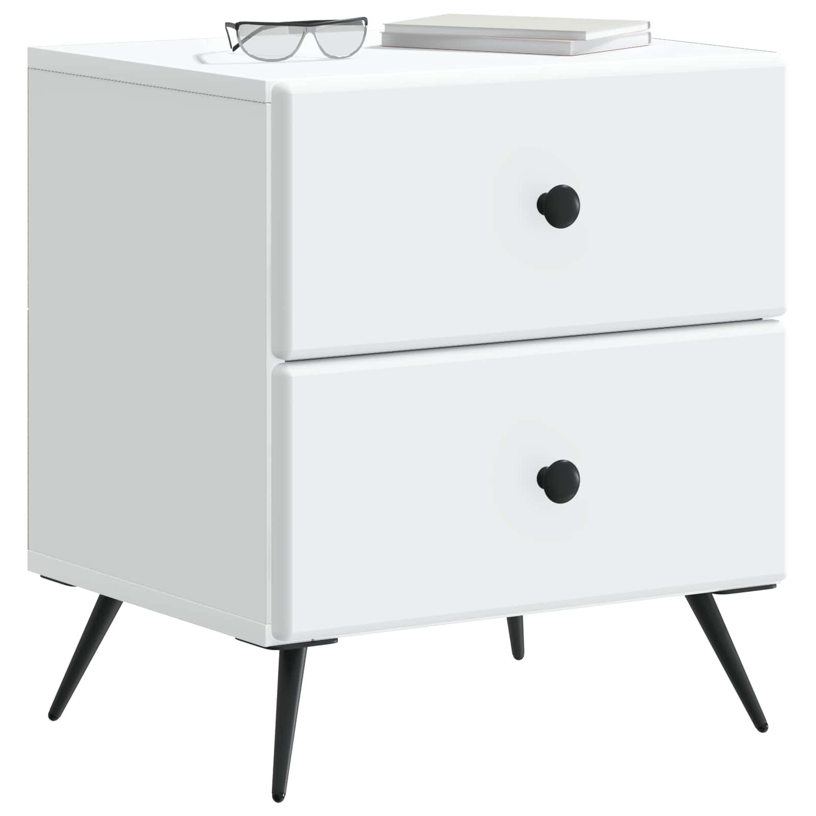 vidaXL Nachtkastje met lade 2 pcs Wit 43 x 34,5 x 47,5 cm Bewerkt hout