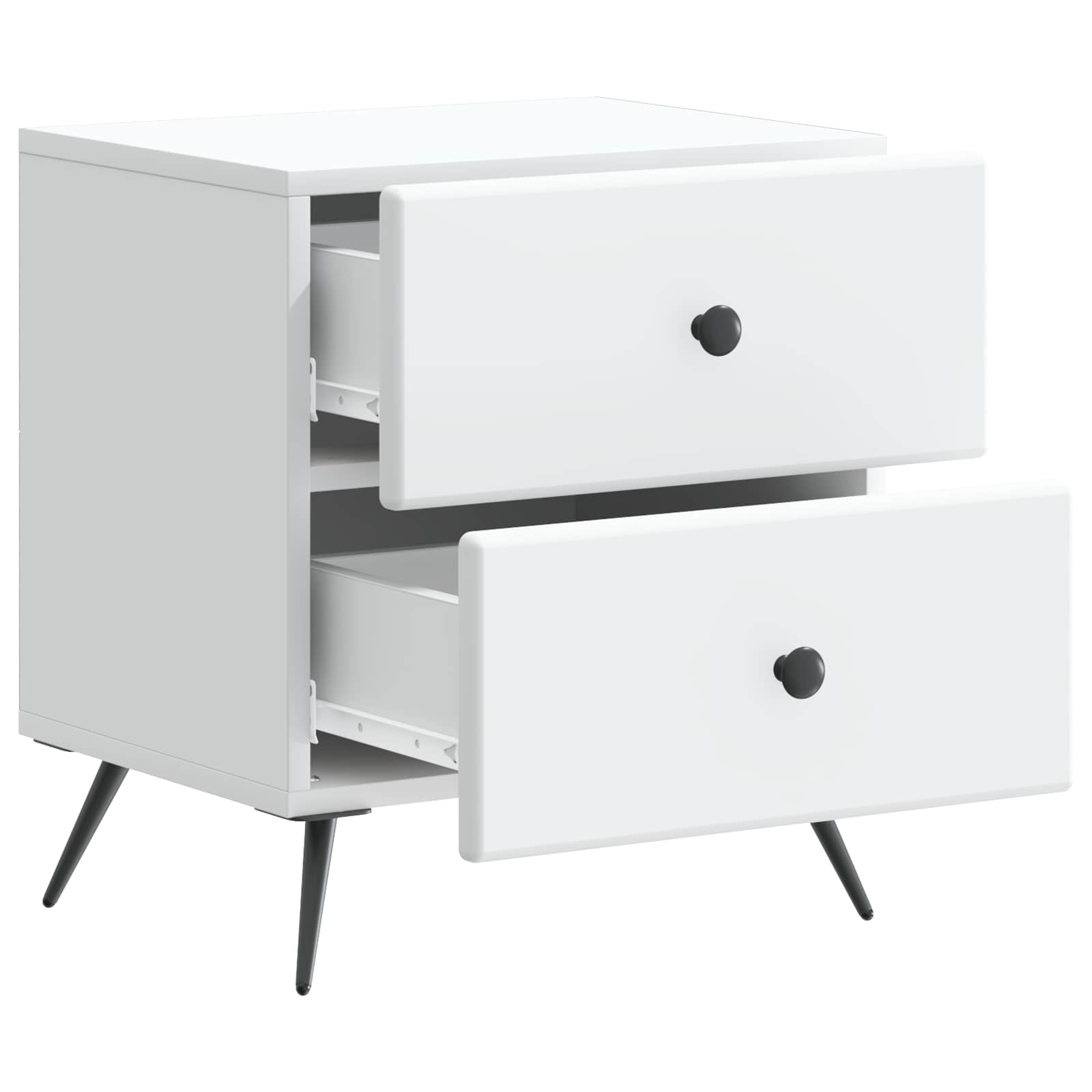vidaXL Nachtkastje met lade 2 pcs Wit 43 x 34,5 x 47,5 cm Bewerkt hout