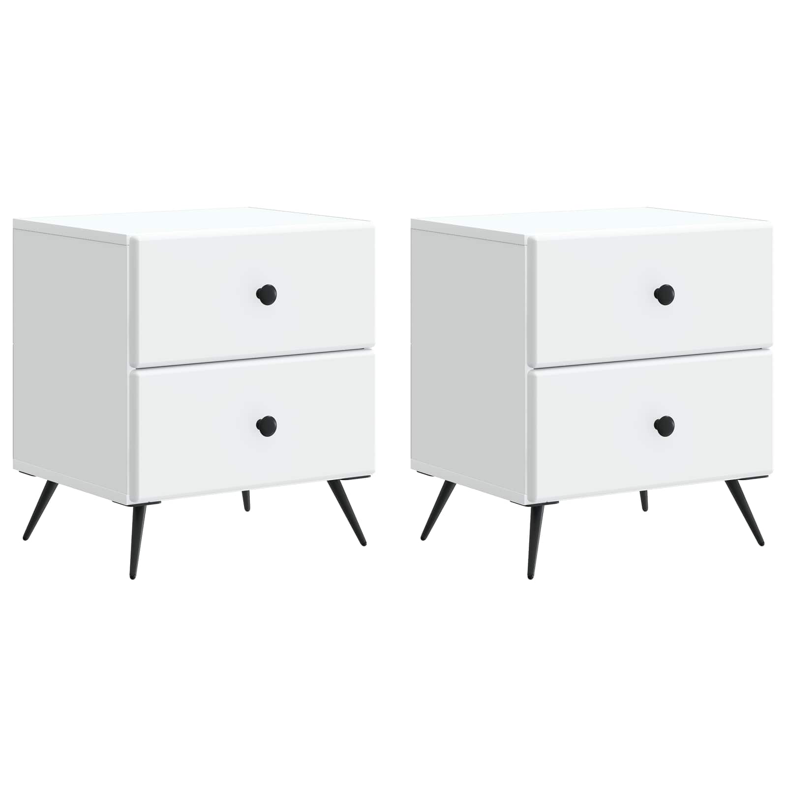 vidaXL Nachtkastje met lade 2 pcs Wit 43 x 34,5 x 47,5 cm Bewerkt hout