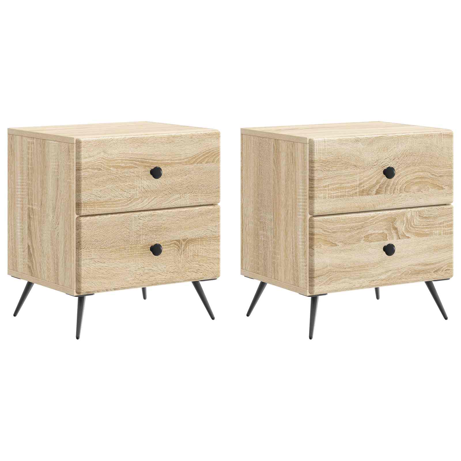 vidaXL Nachtkastje met lade 2 pcs Wit 43 x 34,5 x 47,5 cm Bewerkt hout