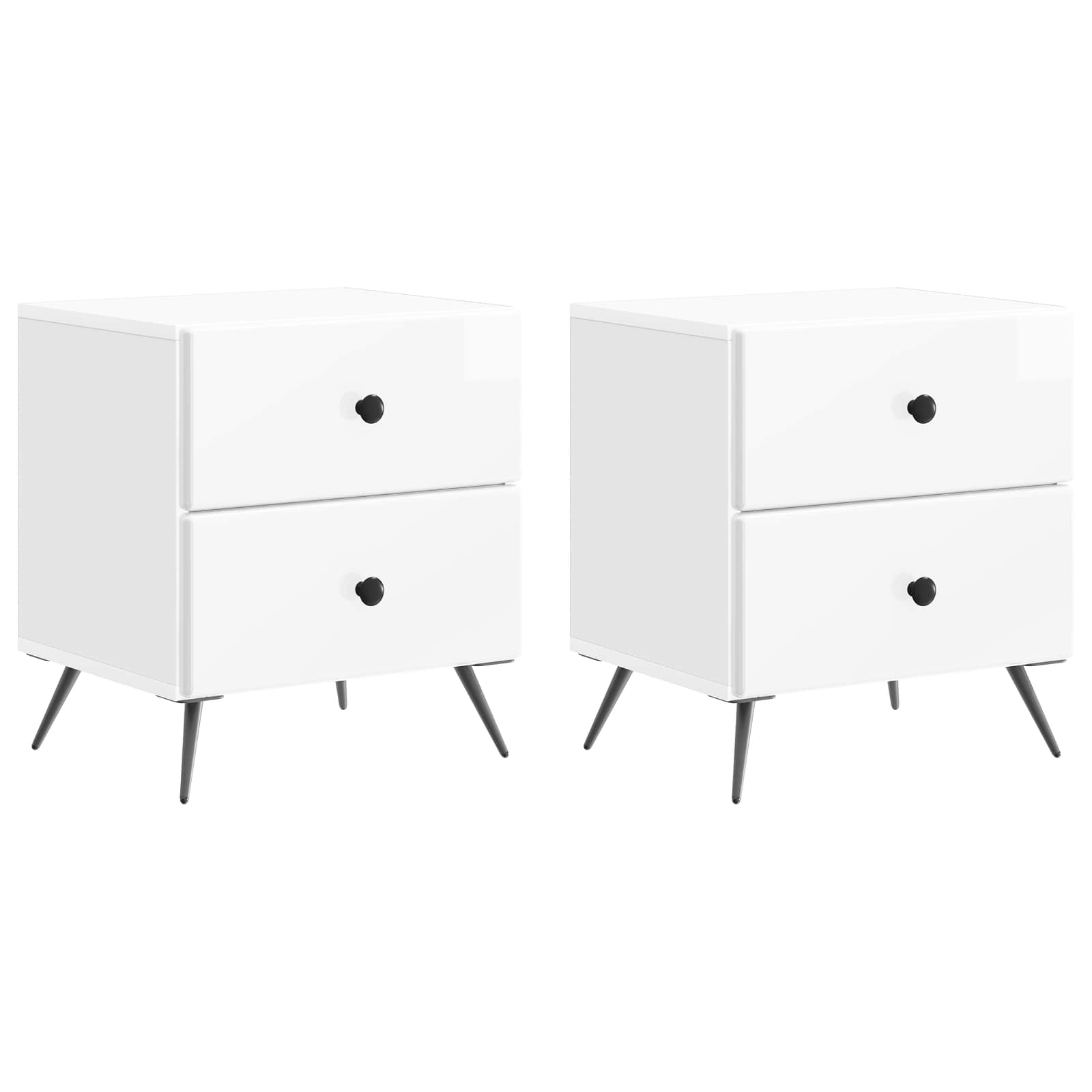 vidaXL Nachtkastje met lade 2 pcs Wit 43 x 34,5 x 47,5 cm Bewerkt hout