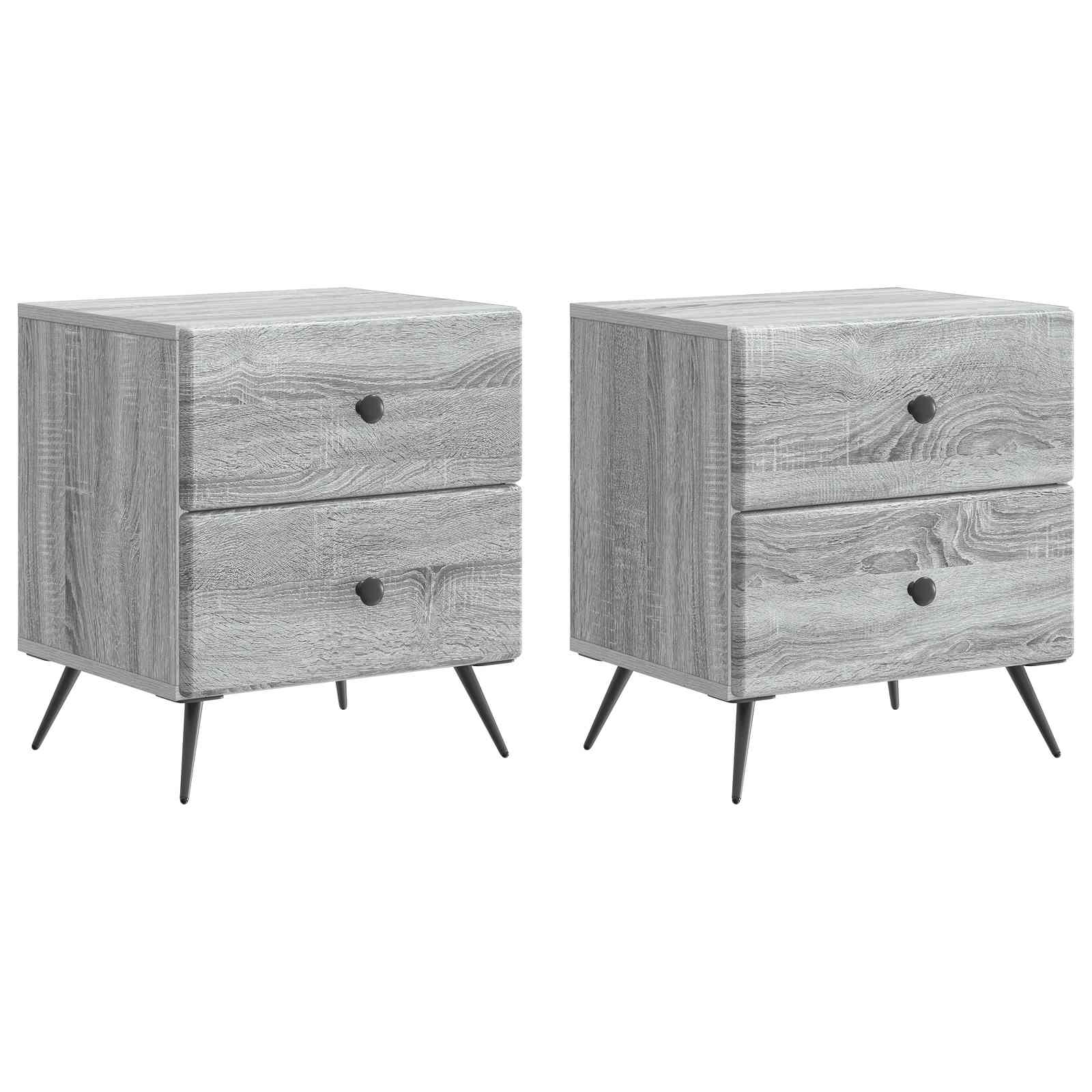 vidaXL Nachtkastje met lade 2 pcs Wit 43 x 34,5 x 47,5 cm Bewerkt hout