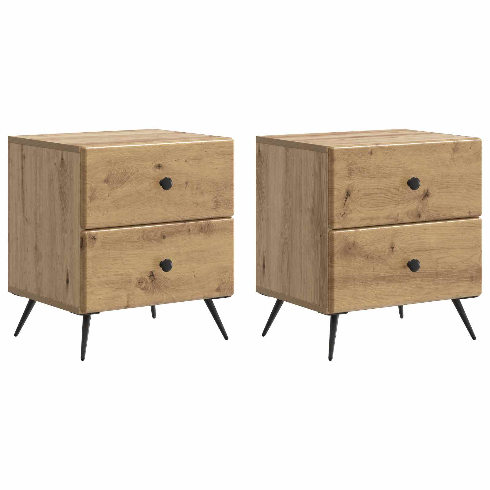 vidaXL Nachtkastje met lade 2 pcs Wit 43 x 34,5 x 47,5 cm Bewerkt hout