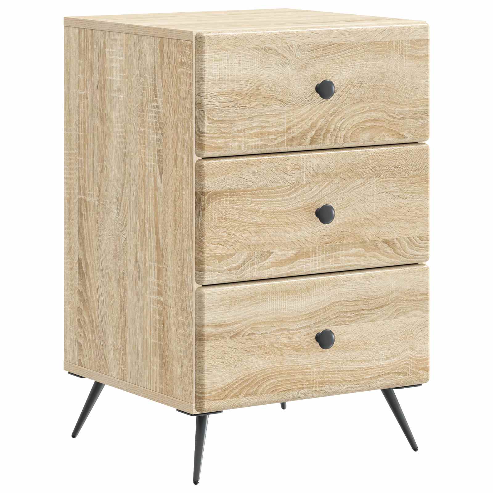 vidaXL Nachtkastje met lade Zwart 43 x 41 x 66,5 cm Bewerkt hout